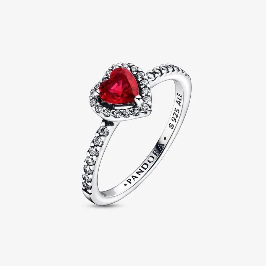 ANILLO PANDORA CORAZON ELEVADO PLATEADO ROJO + KIT DE REGALO - Image 10