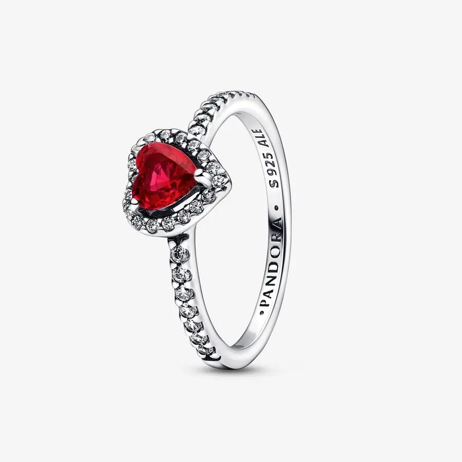 ANILLO PANDORA CORAZON ELEVADO PLATEADO ROJO + KIT DE REGALO - Image 12