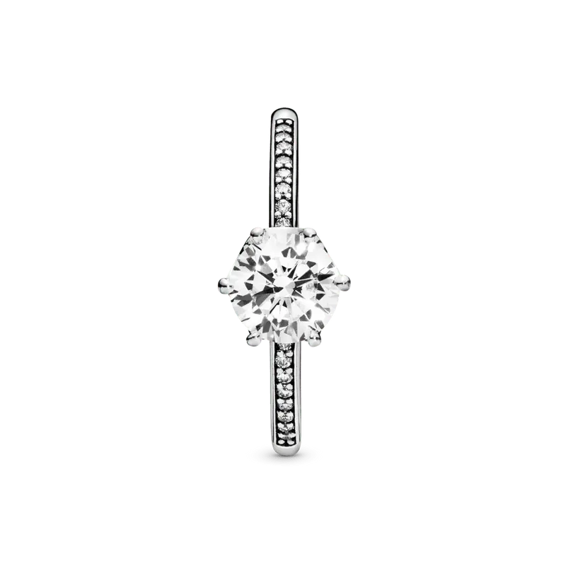 ANILLO COMPROMISO PANDORA CORONA TRANSPARENTE PLATA .925 + KIT DE REGALO - Image 8