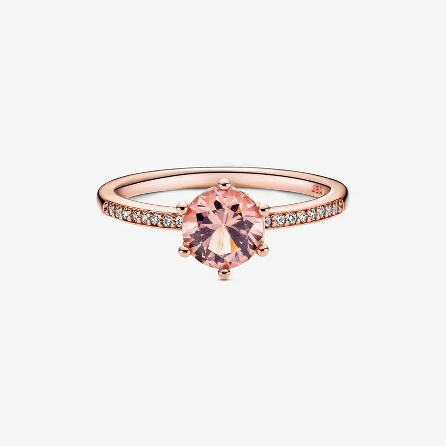 ANILLO COMPROMISO CORONA ROSA BRILLANTE PANDORA - Image 6