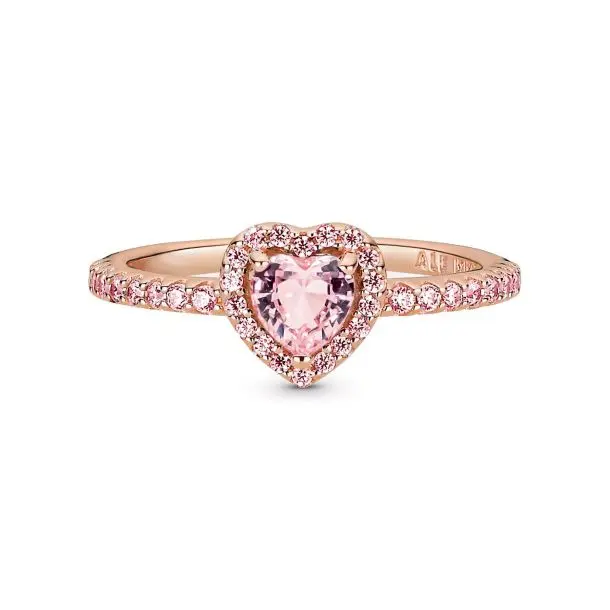 ANILLO PANDORA PROMESA CORAZON BRILLANTE ELEVADO ORO ROSA + KIT DE REGALO - Image 12