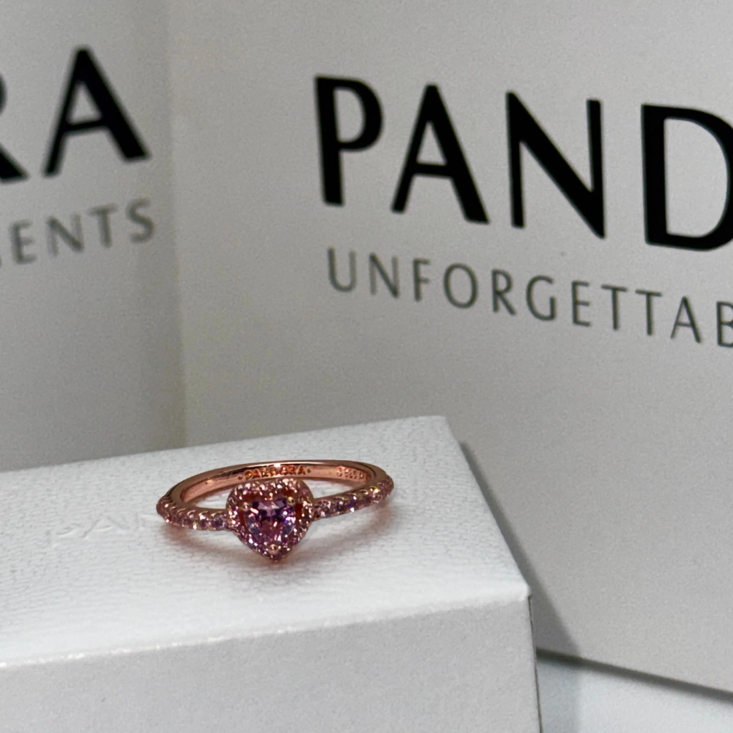 ANILLO PANDORA PROMESA CORAZON BRILLANTE ELEVADO ORO ROSA + KIT DE REGALO - Image 5
