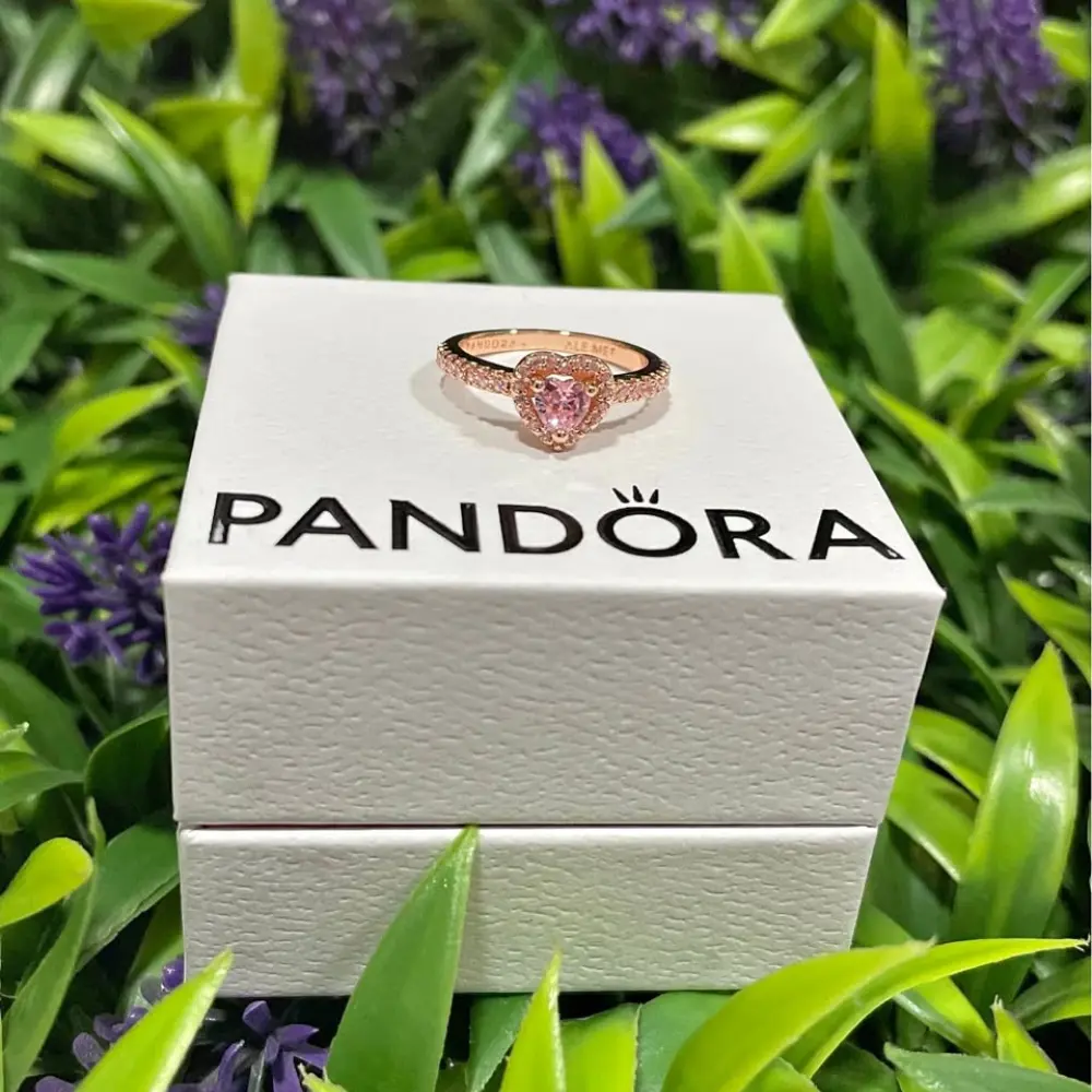 ANILLO PANDORA PROMESA CORAZON BRILLANTE ELEVADO ORO ROSA + KIT DE REGALO - Image 8