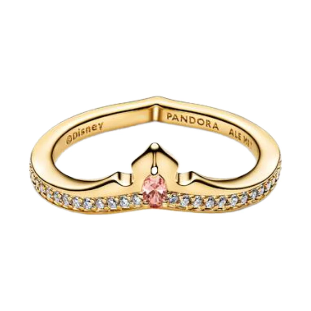 ANILLO PANDORA AURORA TIARA DISNEY PRINCESA ORO 14K .925 - Image 4