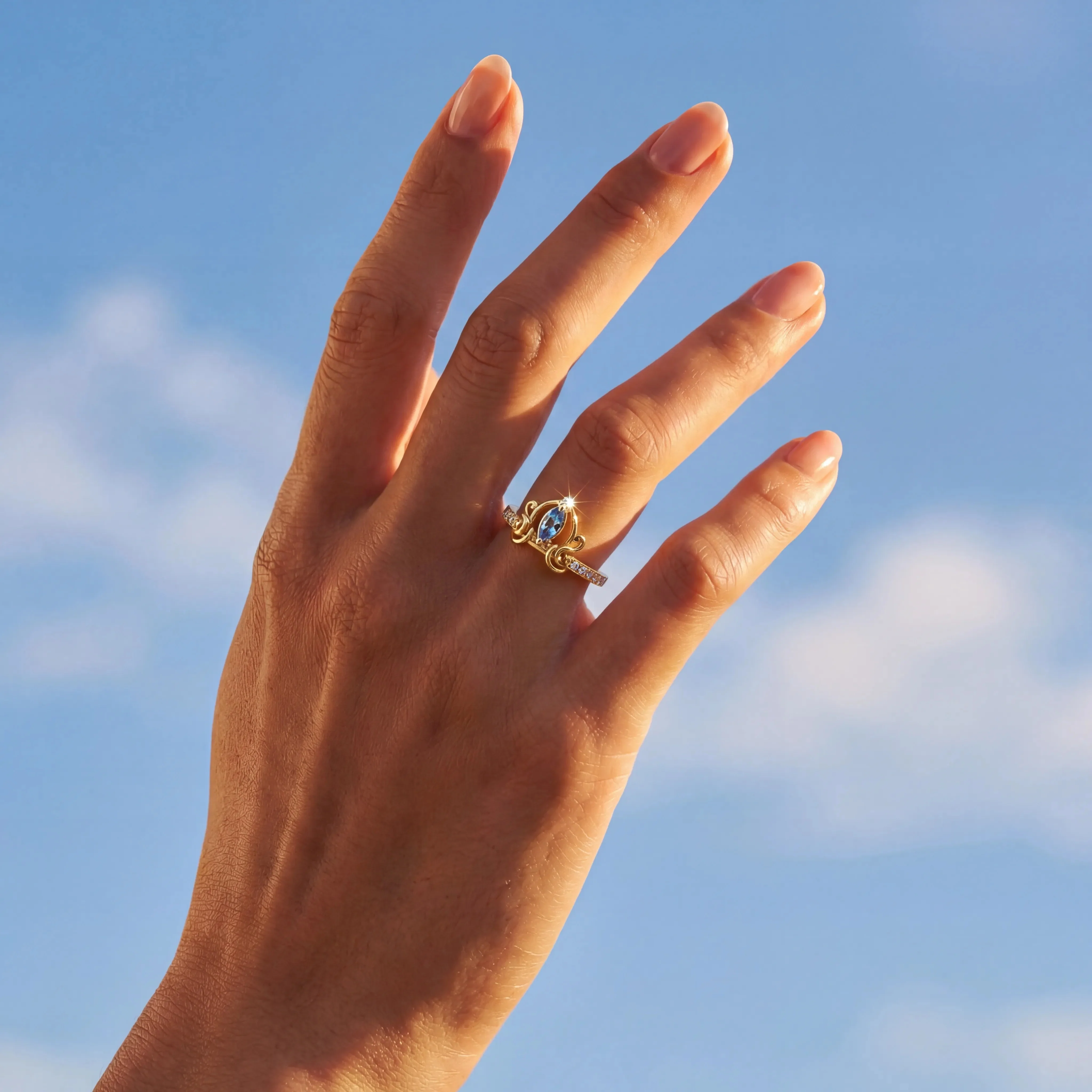 ANILLO PANDORA CENICIENTA DISNEY PRINCESA ORO 14K .925 - Image 3
