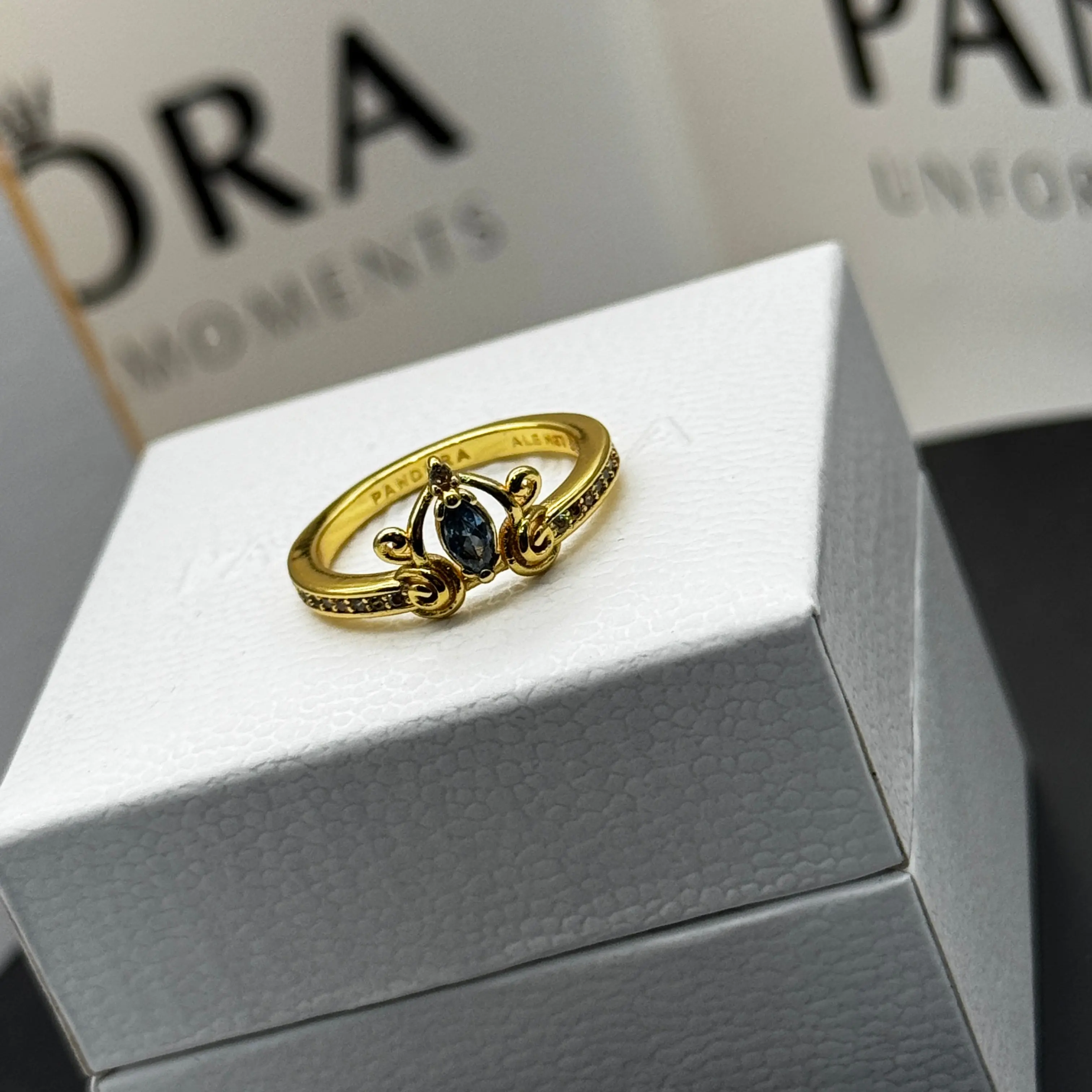 ANILLO PANDORA CENICIENTA DISNEY PRINCESA ORO 14K .925 - Image 4