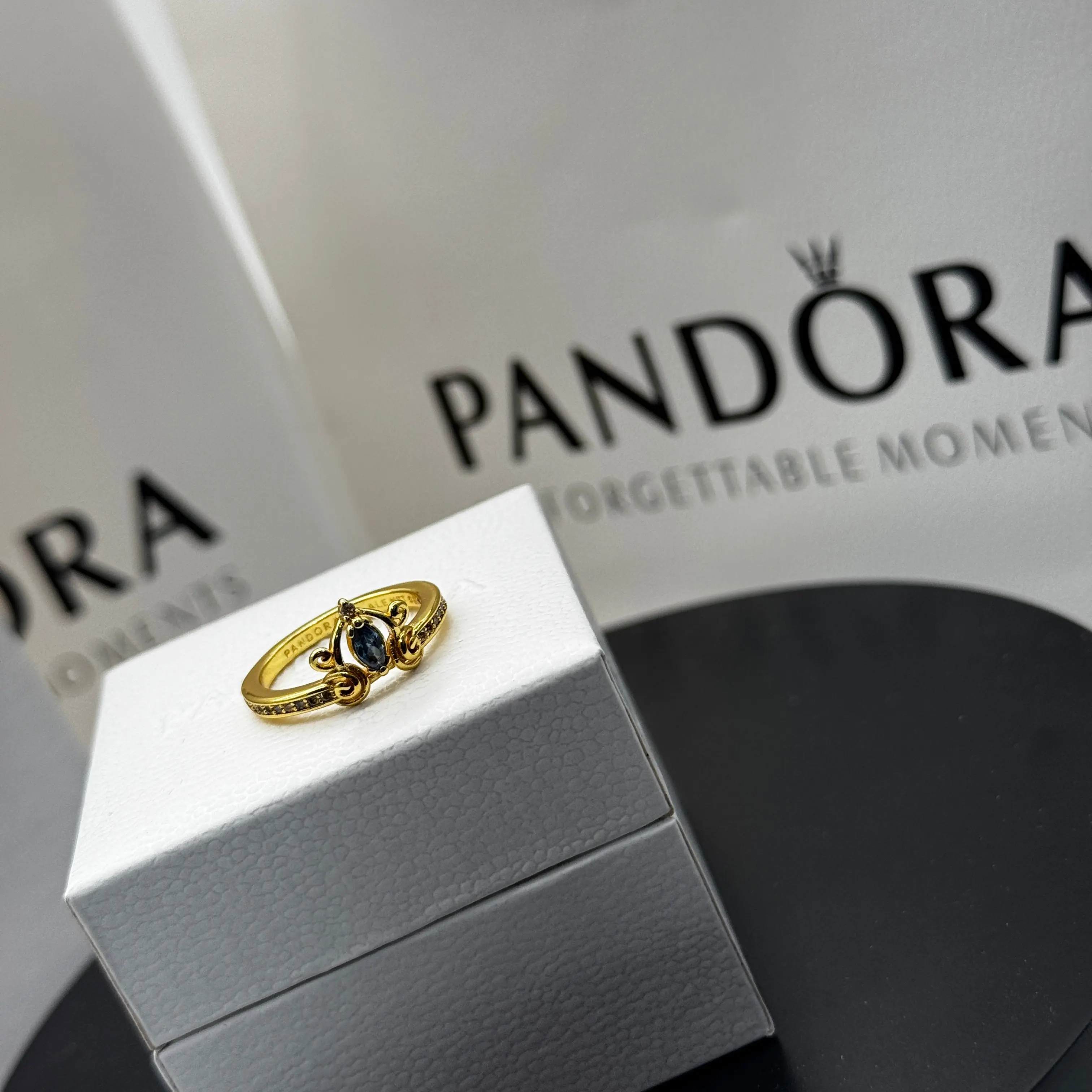 ANILLO PANDORA CENICIENTA DISNEY PRINCESA ORO 14K .925 - Image 6
