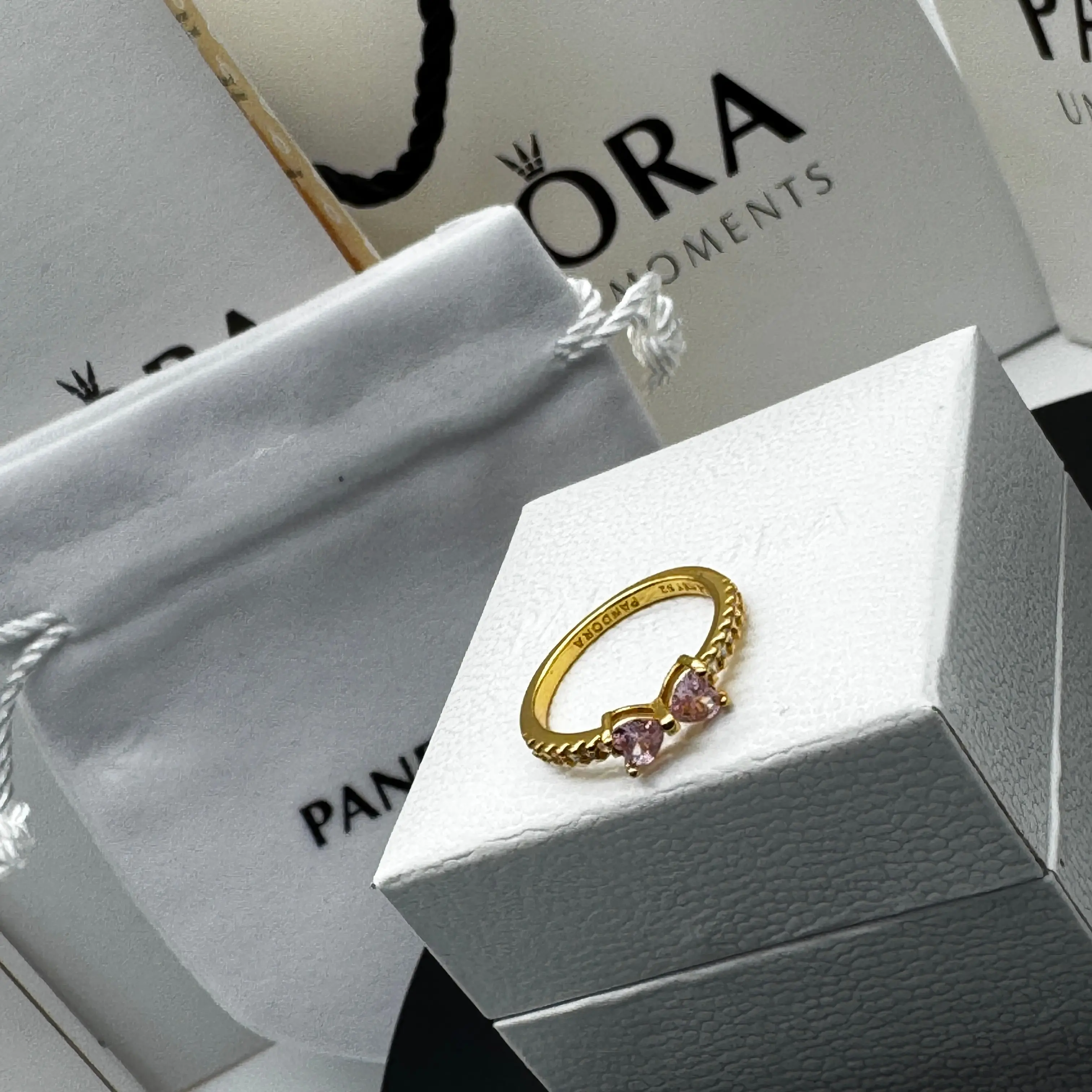 ANILLO PANDORA LAZO MOÑO ROSA DORADO ORO 14K ACCESORIOS - Image 4