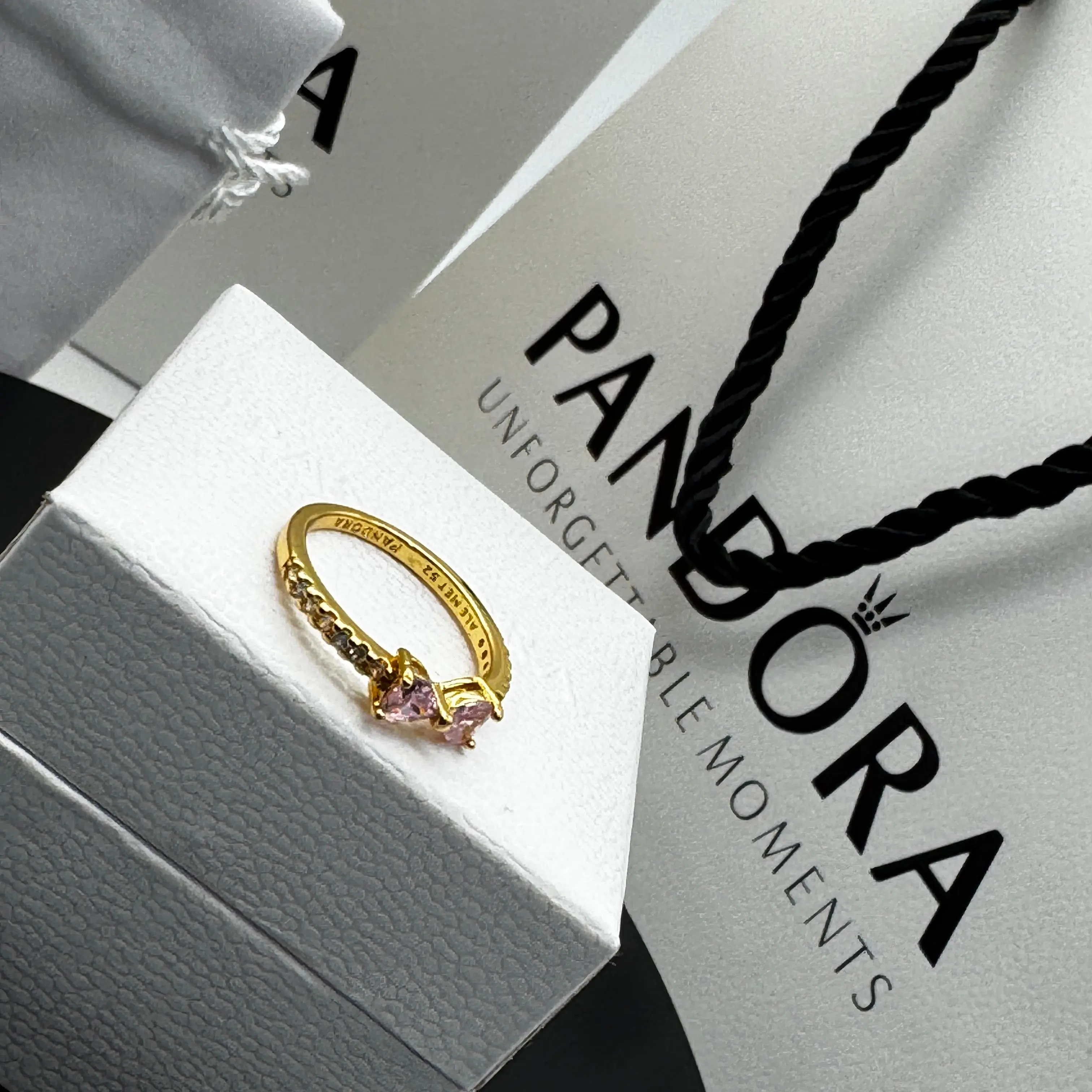 ANILLO PANDORA LAZO MOÑO ROSA DORADO ORO 14K ACCESORIOS - Image 5