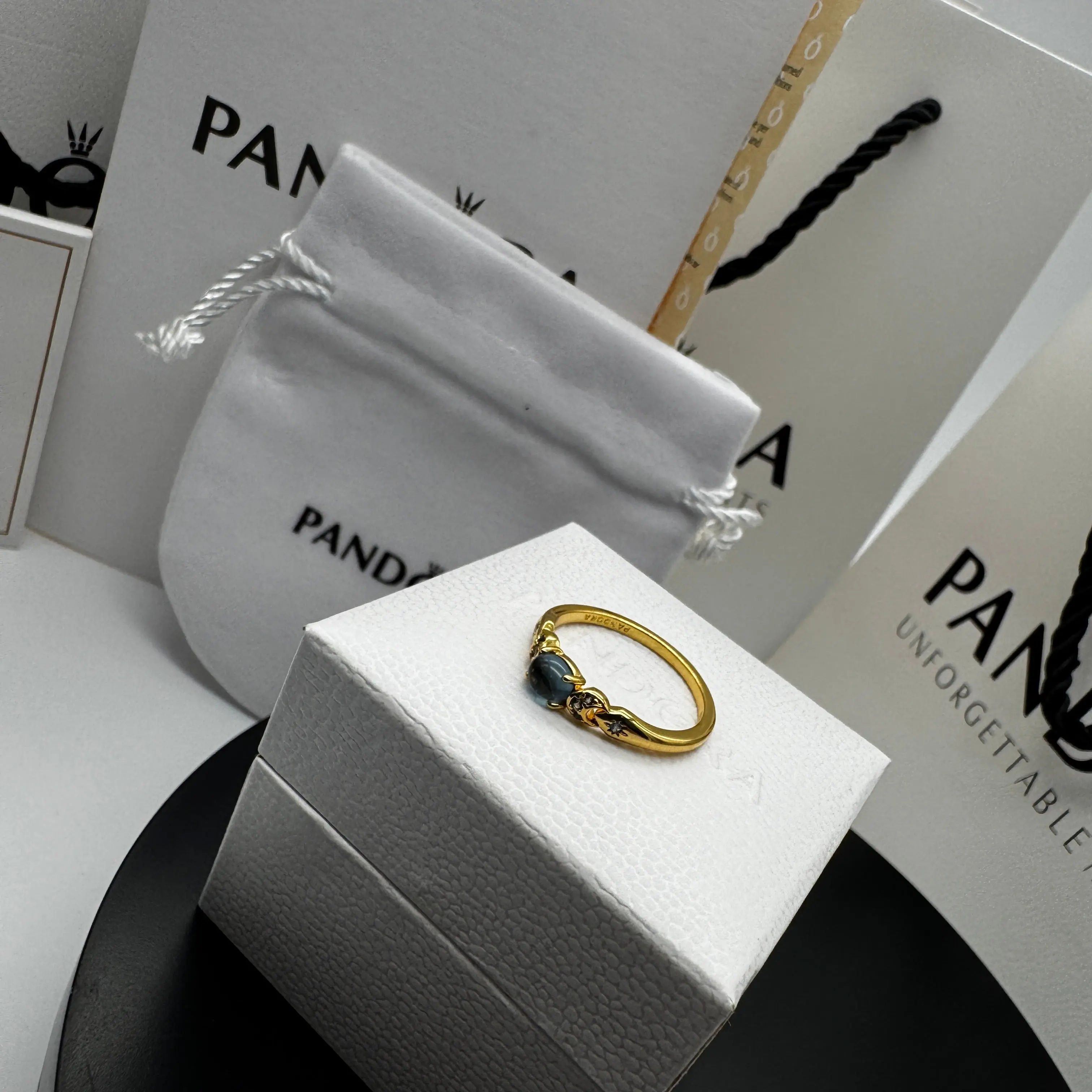 ANILLO PANDORA PINCESA DISNEY JAZMIN ALADDIN DORADO ORO 14K - Image 3