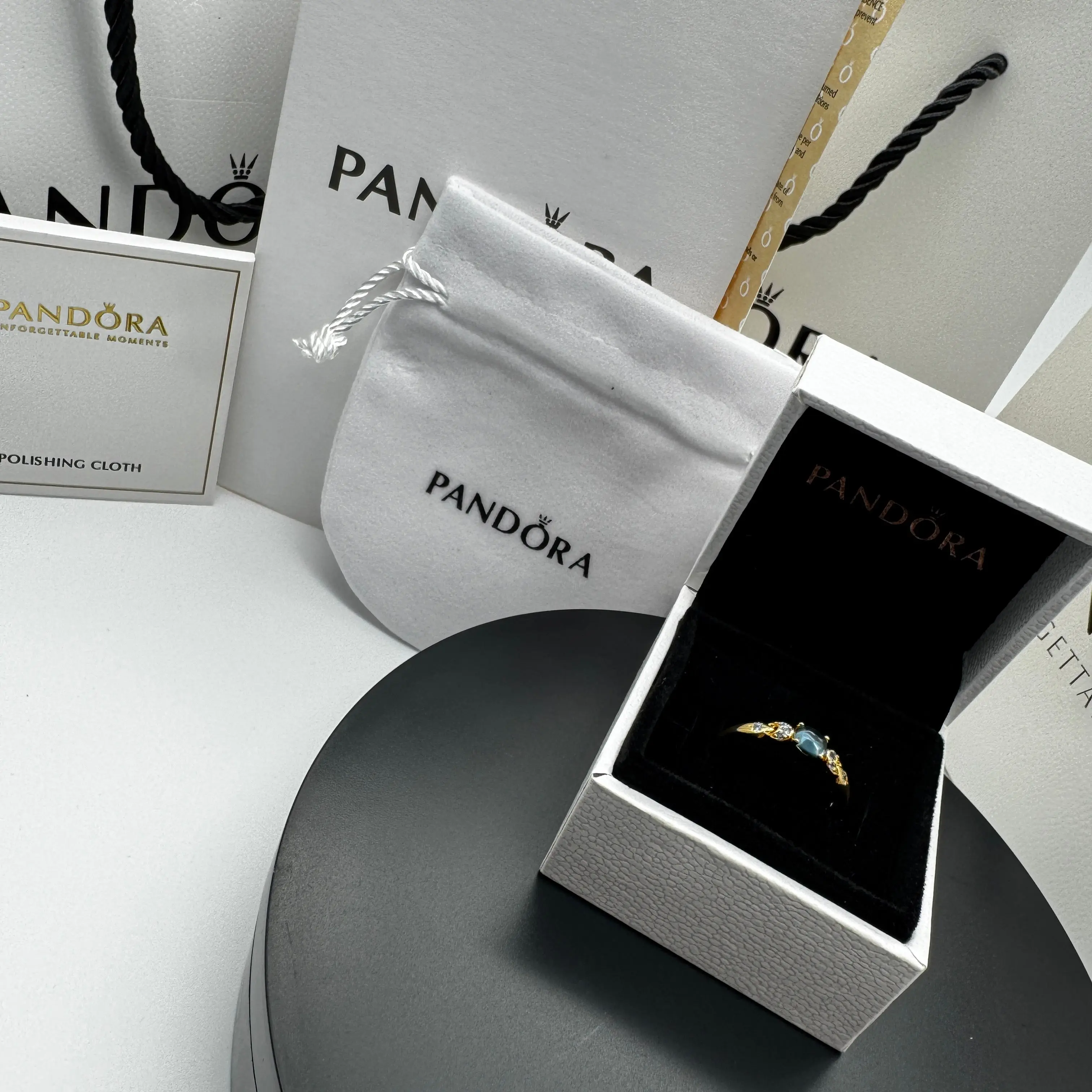 ANILLO PANDORA PINCESA DISNEY JAZMIN ALADDIN DORADO ORO 14K - Image 4