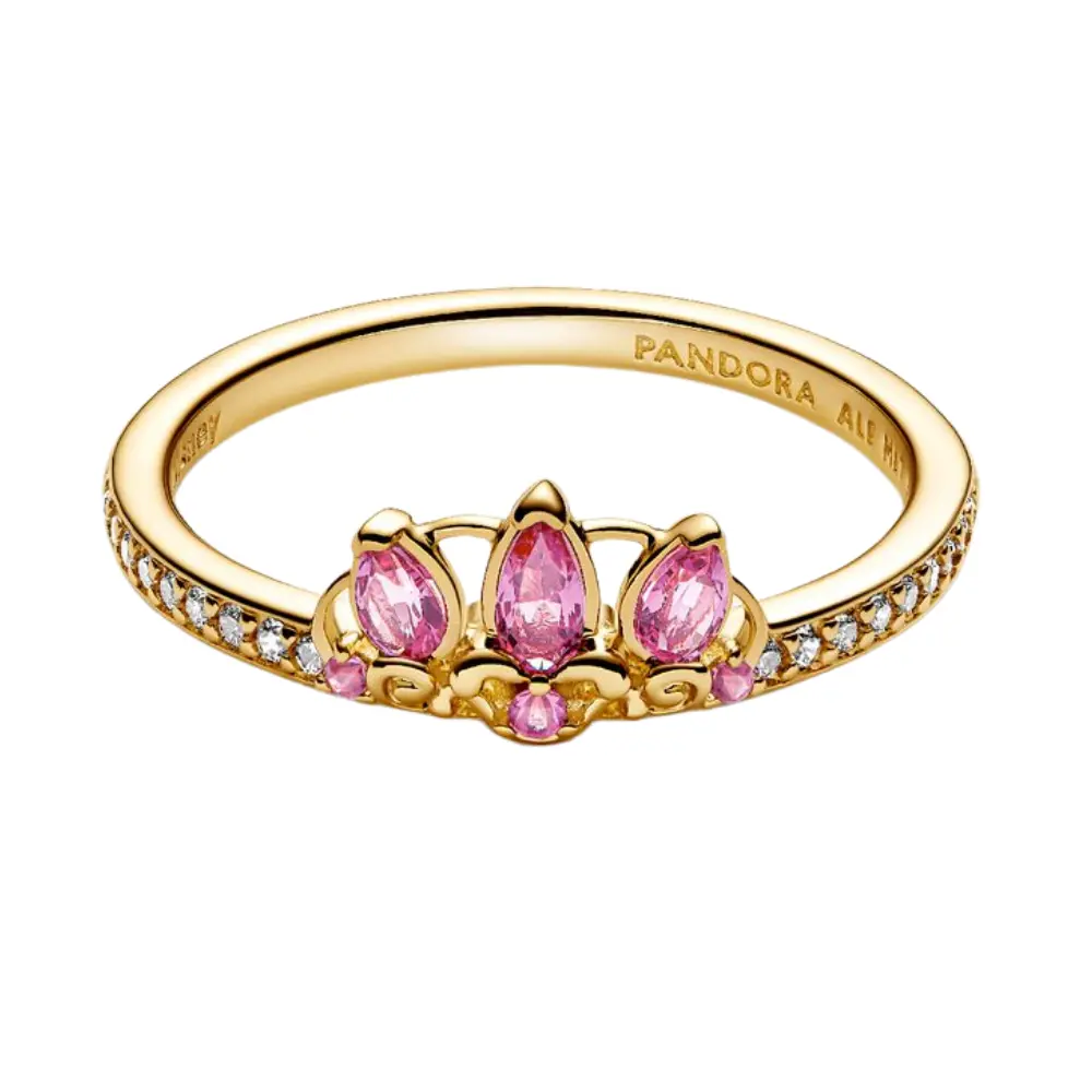 ANILLO PANDORA PRINCESA DISNEY RAPUNZEL TIARA DORADO - Image 5