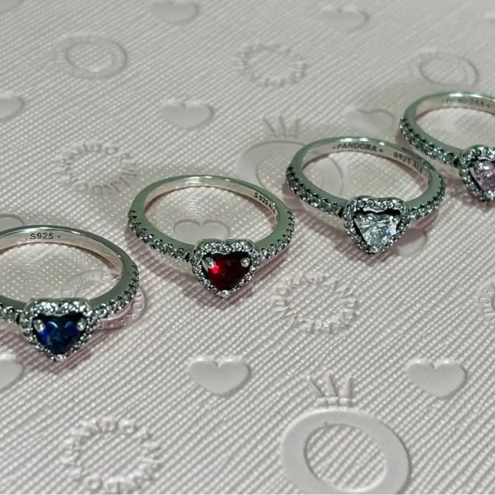 ANILLO PANDORA PROMESA CORAZON ELEVADO AZUL MARINO + KIT DE REGALO - Image 4