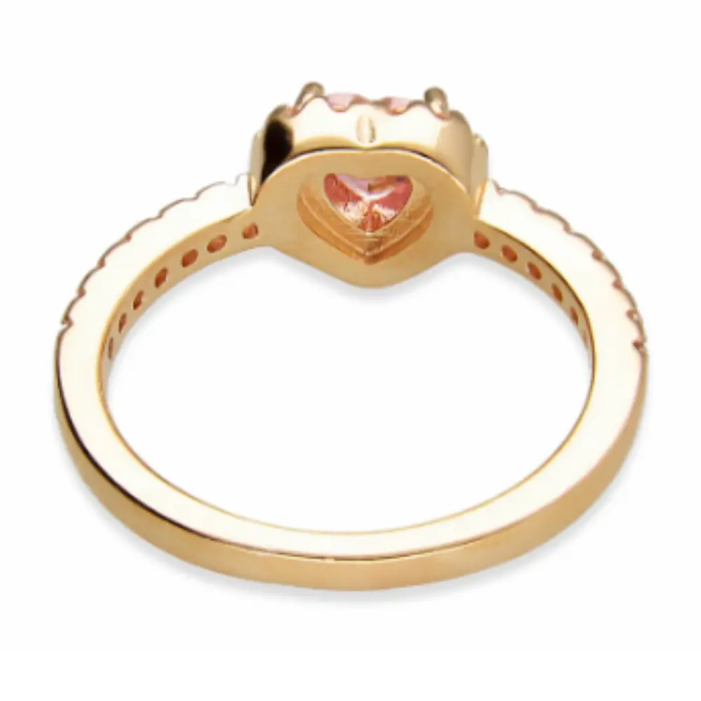 ANILLO PANDORA PROMESA CORAZON ELEVADO ROSA DORADO ORO + KIT DE REGALO - Image 6