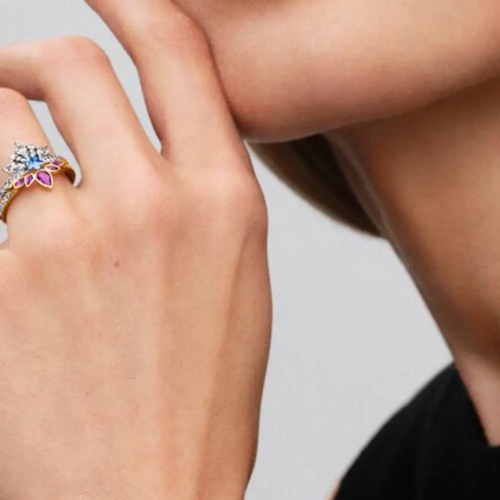 ANILLO PANDORA TIARA PRINCESA RENIA DISNEY FROZEN ORO 14K - Image 5