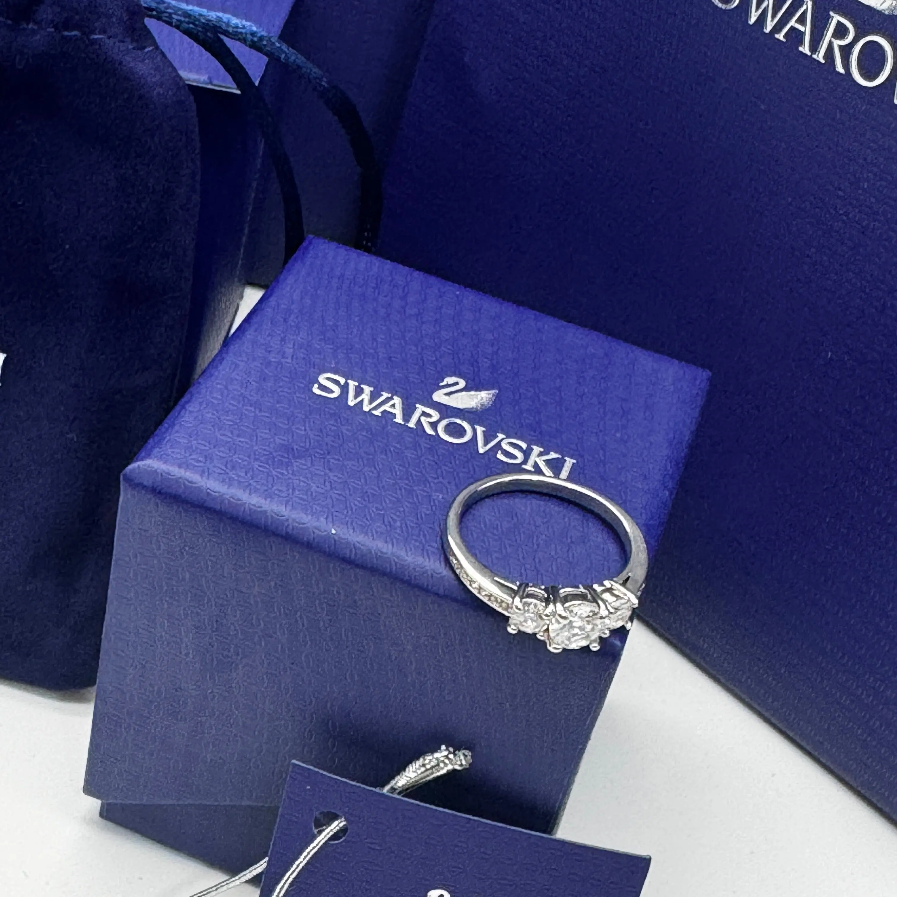 ANILLO PROMESA COMPROMISO SWAROVSKI ATTRACT CIRCONITA Y 3 CRISTALES MUJER - Image 2