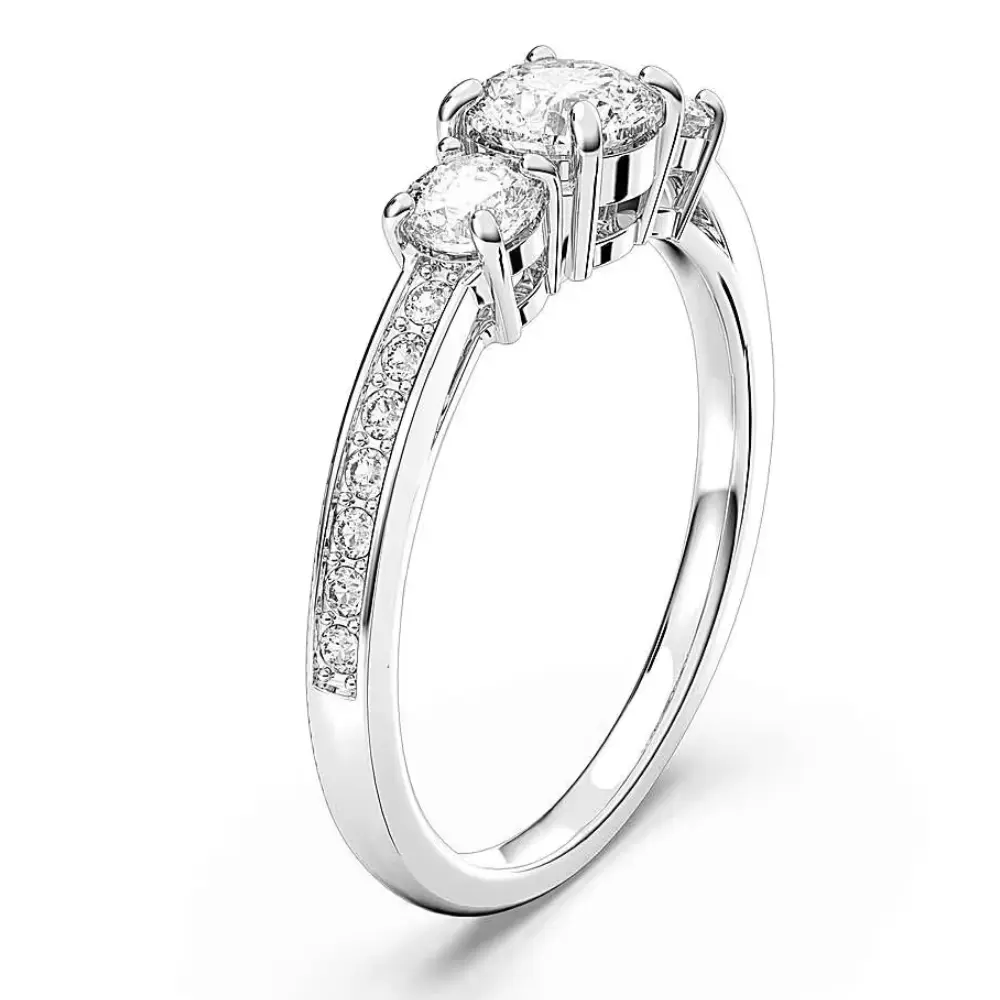 ANILLO PROMESA COMPROMISO SWAROVSKI ATTRACT CIRCONITA Y 3 CRISTALES MUJER - Image 4
