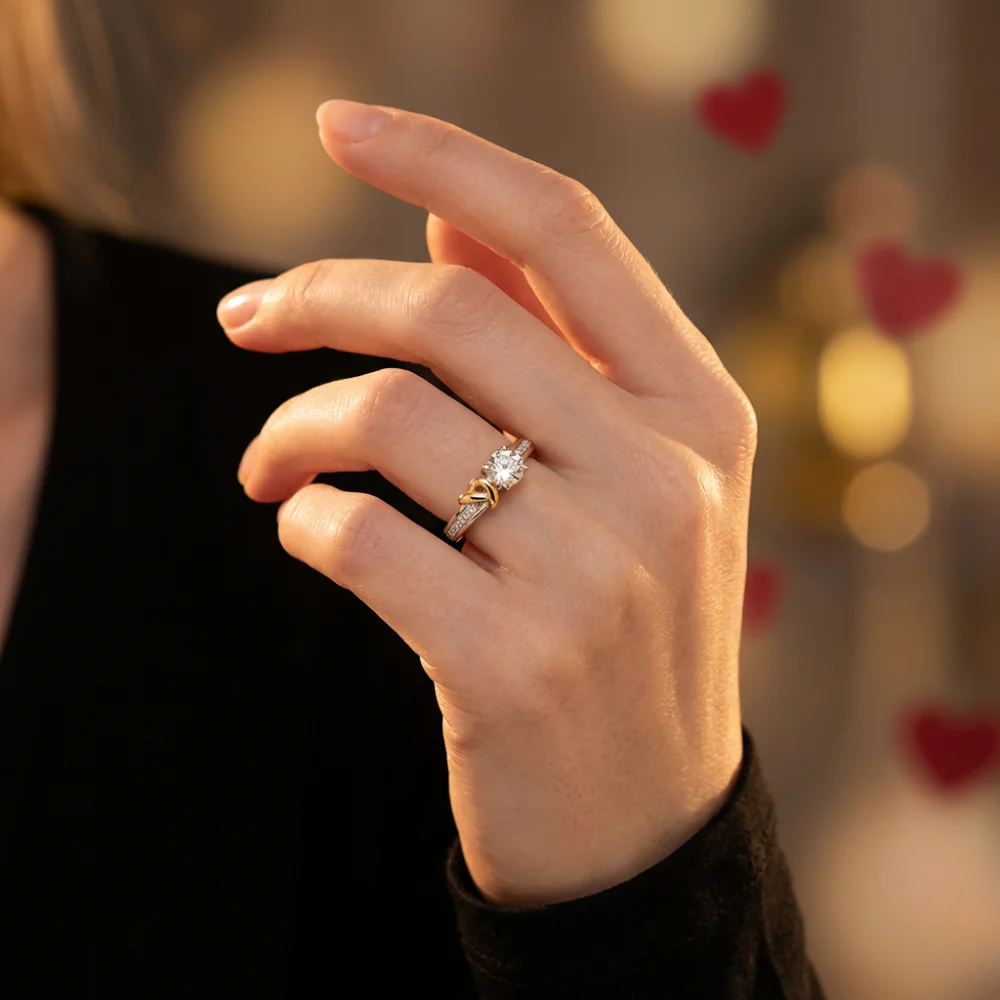 ANILLO PROMESA CORAZÓN ETERNO CRISTAL SWAROVSKI + KIT DE REGALO - Image 2