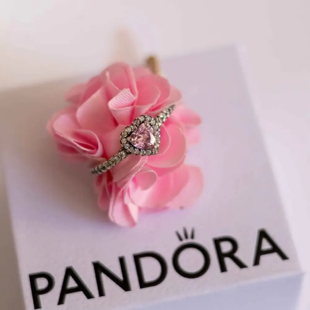 ANILLO PROMESA CORAZON ELEVADO PLATEADO ROSA PLATA .925 + KIT DE REGALO - Image 5