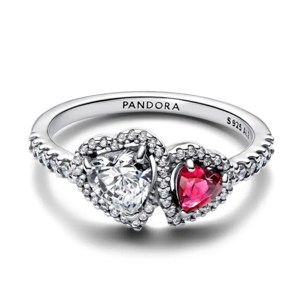 ANILLO PROMESA DOBLE CORAZON HALO ROJO SAN VALENTIN 2025 - Image 3