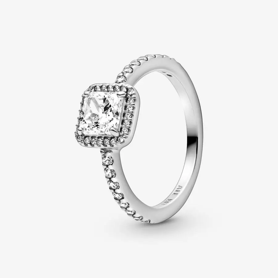 ANILLO SQUARE CUADRADO HALO BRILLANTE PANDORA + KIT DE REGALO - Image 3