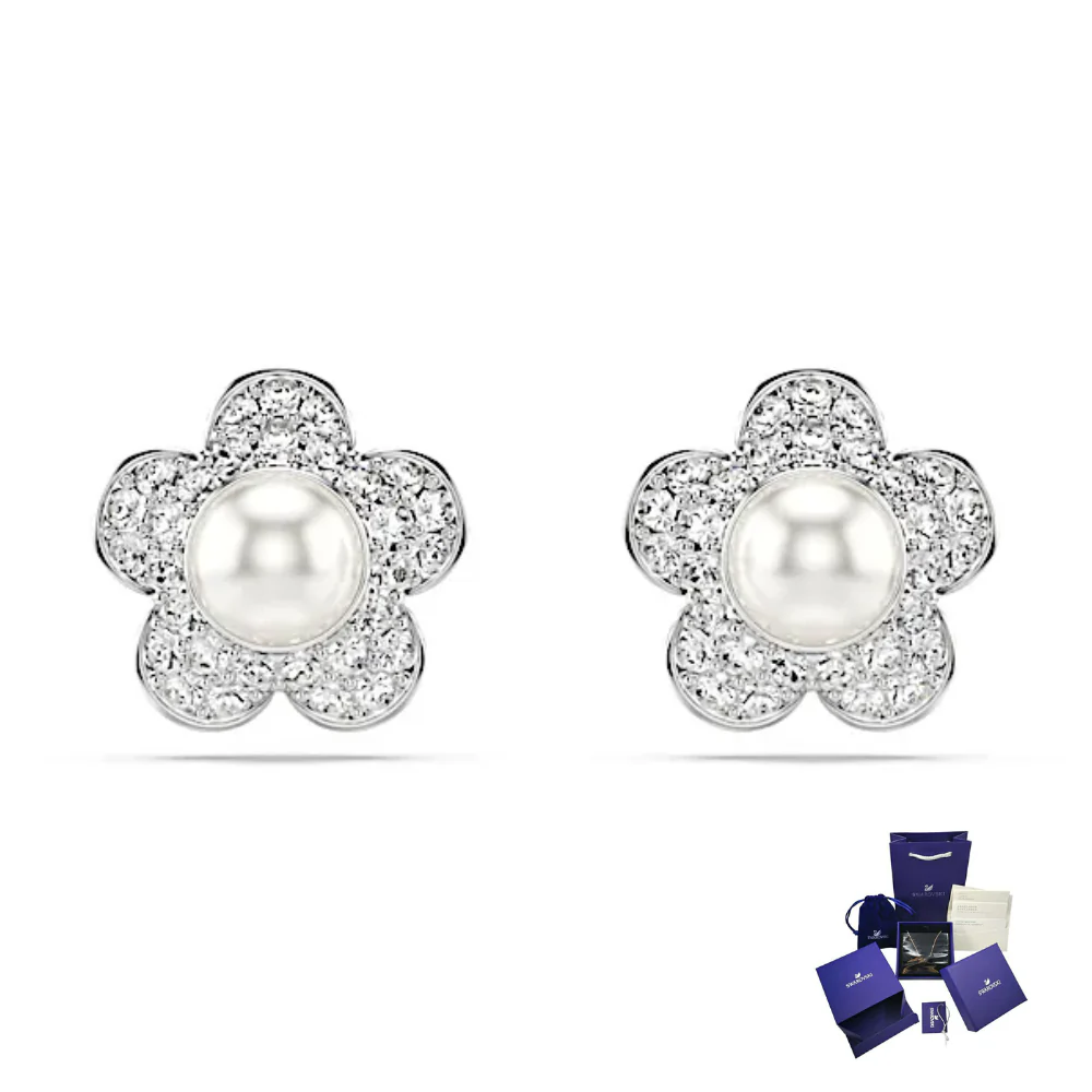ARETES PENDIENTES FLORES BLANCAS ARIANA GRANDE SWAROVSKI