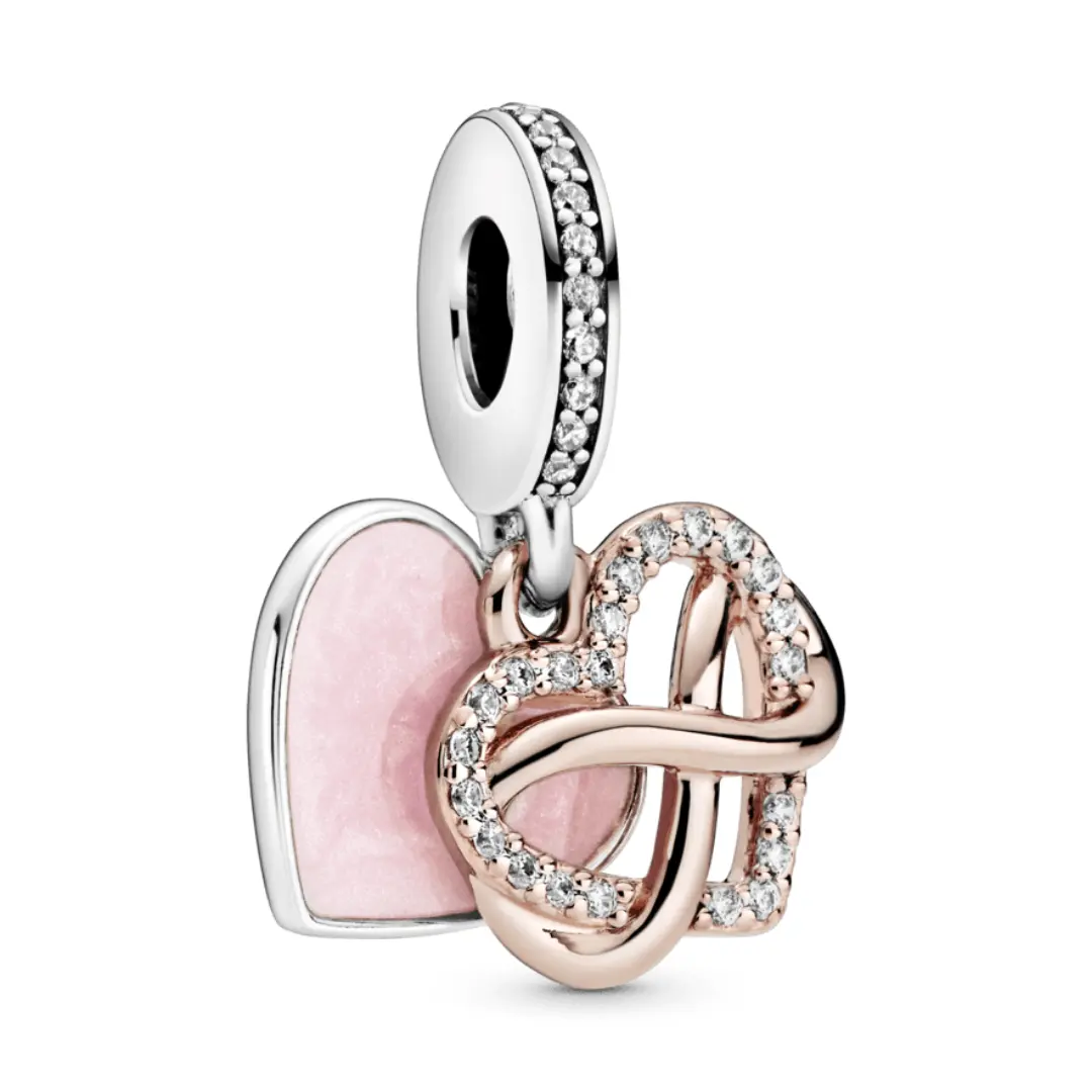 CHARM COLGANTE CORAZON INFINITO RESPLANDECIENTE ORO ROSA 14K PANDORA - Image 3