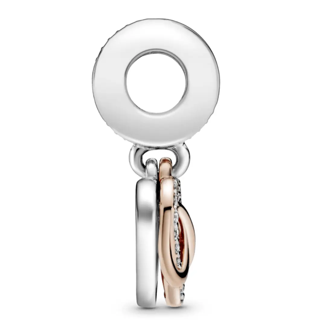 CHARM COLGANTE CORAZON INFINITO RESPLANDECIENTE ORO ROSA 14K PANDORA - Image 5