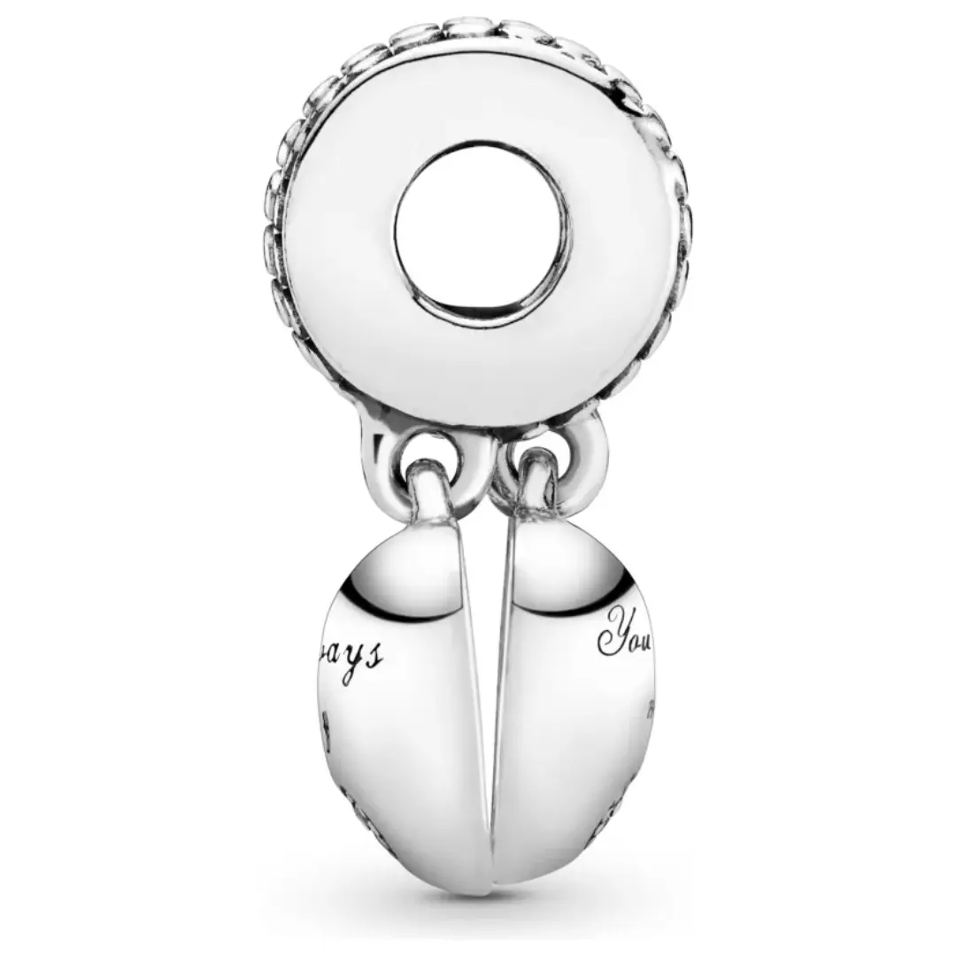 CHARM COLGANTE CORAZON MADRE E HIJA COLOR ROSA PLATA - Image 4