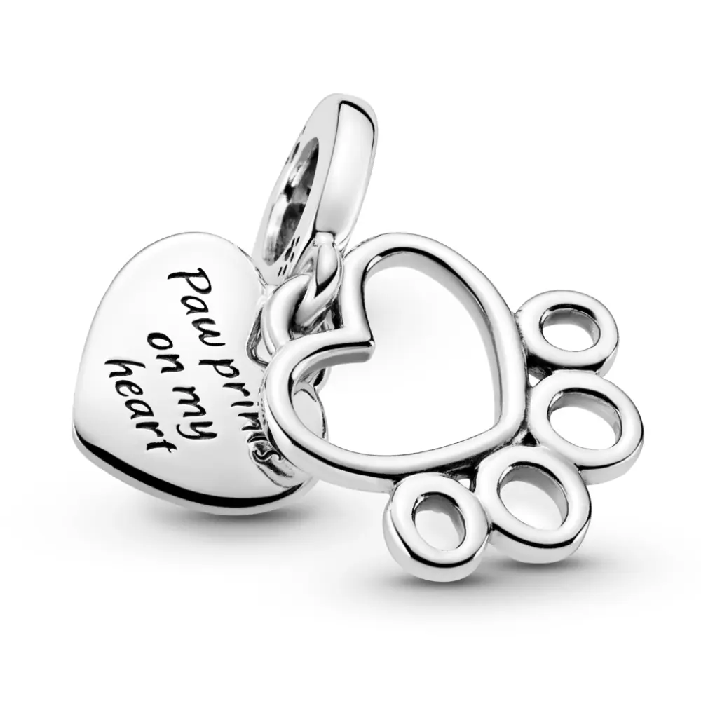 CHARM PANDORA COLGANTE CORAZONES MASCOTA HUELLA PATITA - Image 4