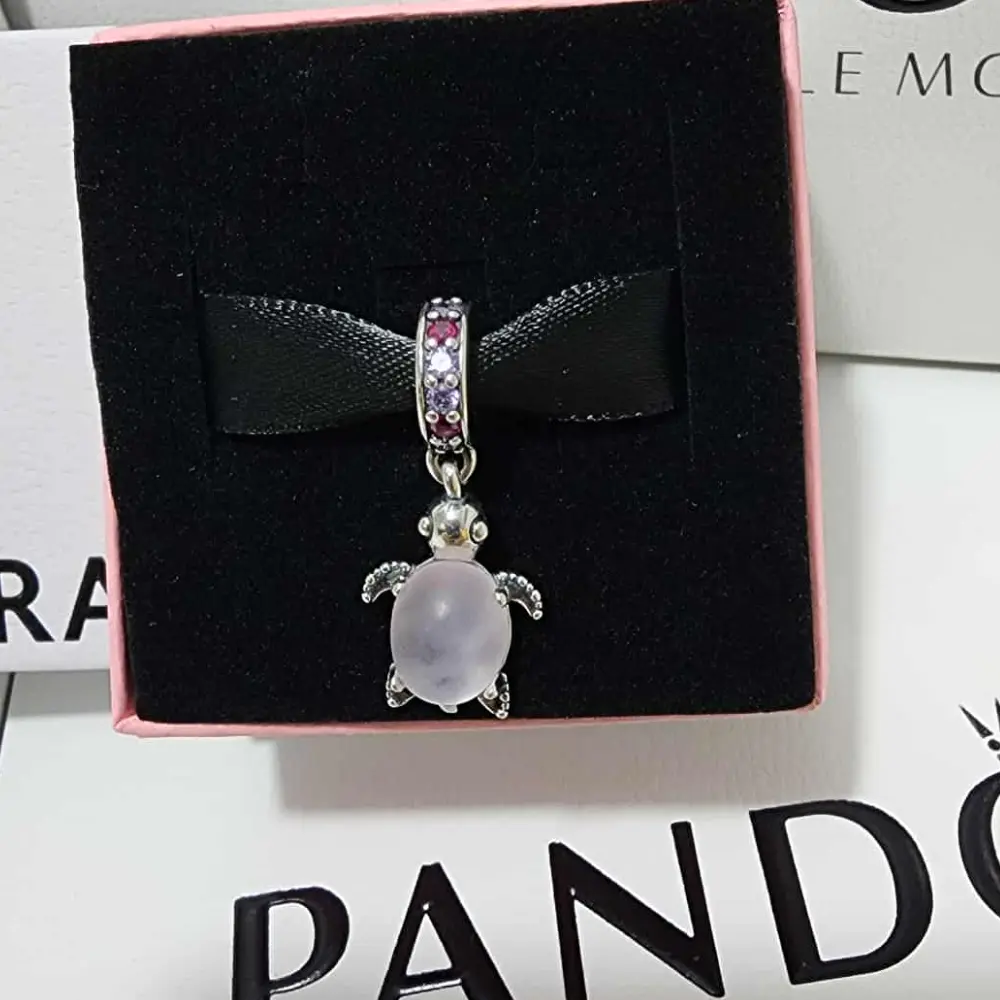 CHARM COLGANTE TORTUGA DE MAR ROSA CRISTAL MURAN PANDORA - Image 2