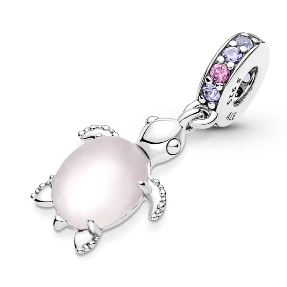 CHARM COLGANTE TORTUGA DE MAR ROSA CRISTAL MURAN PANDORA - Image 3