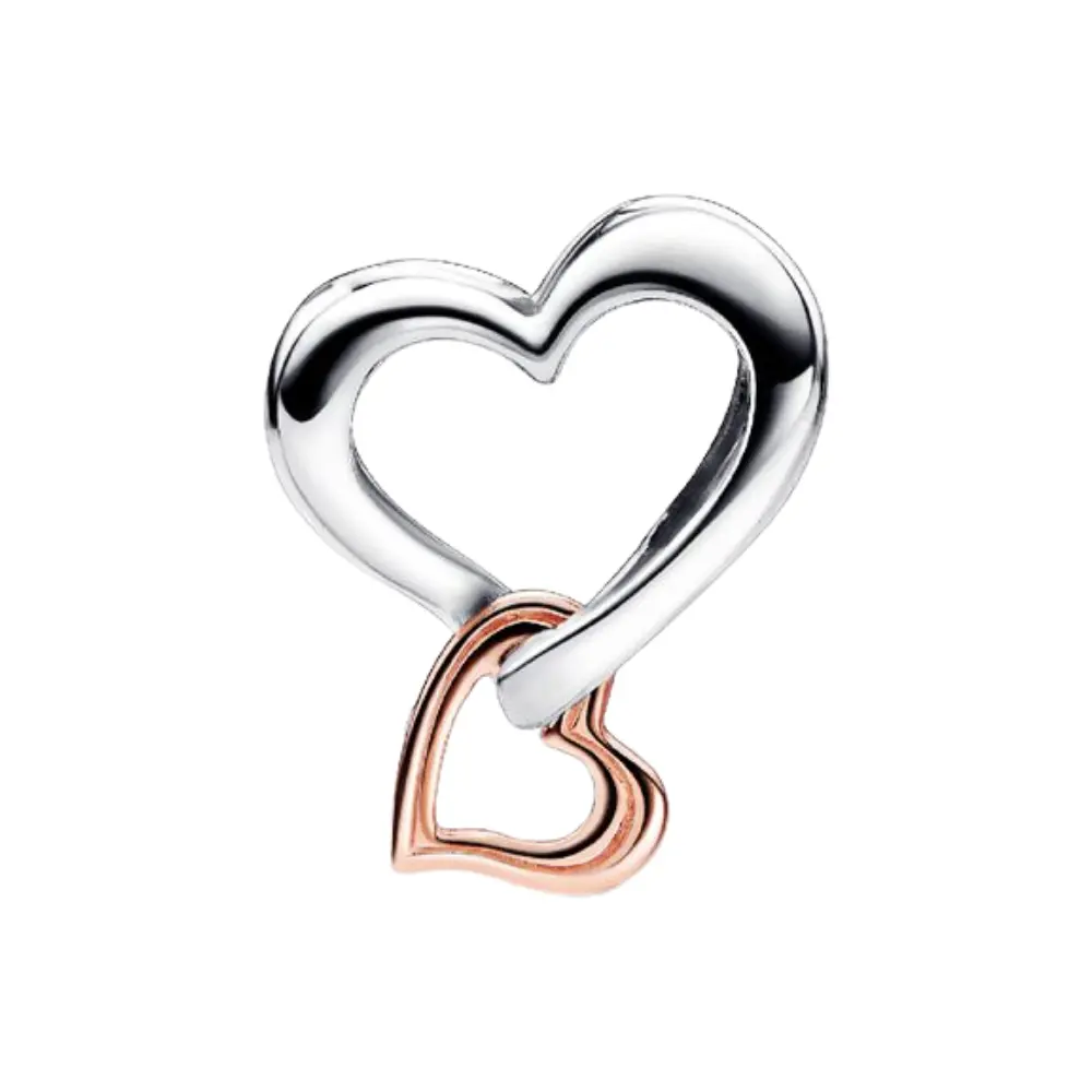 CHARM PANDORA 2 TONOS CORAZON CALADO INFINITO FAMILY IS LOVE .925 - Image 3