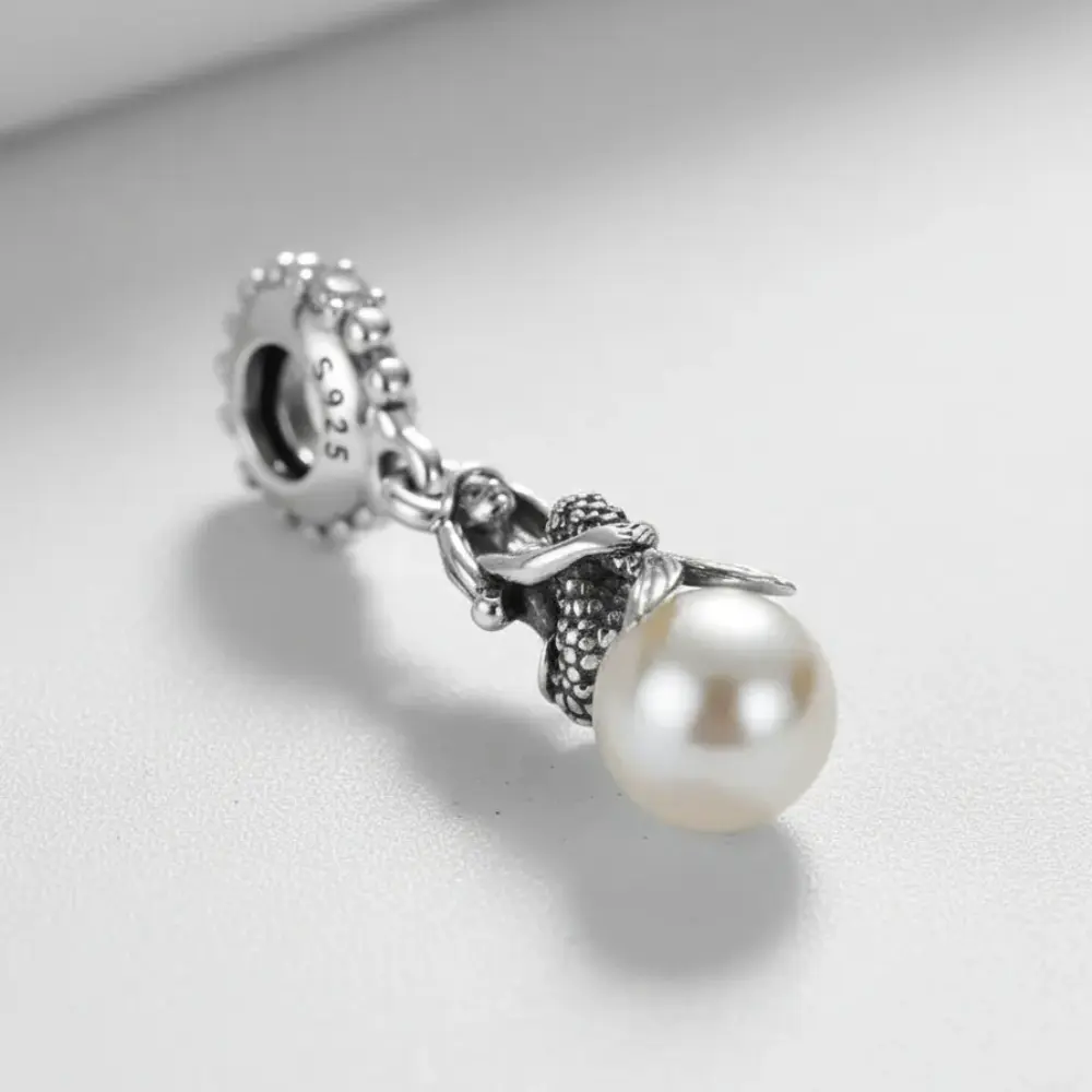 CHARM PANDORA ARIEL SIRENITA PERLAS DISNEY PLATA .925 - Image 2