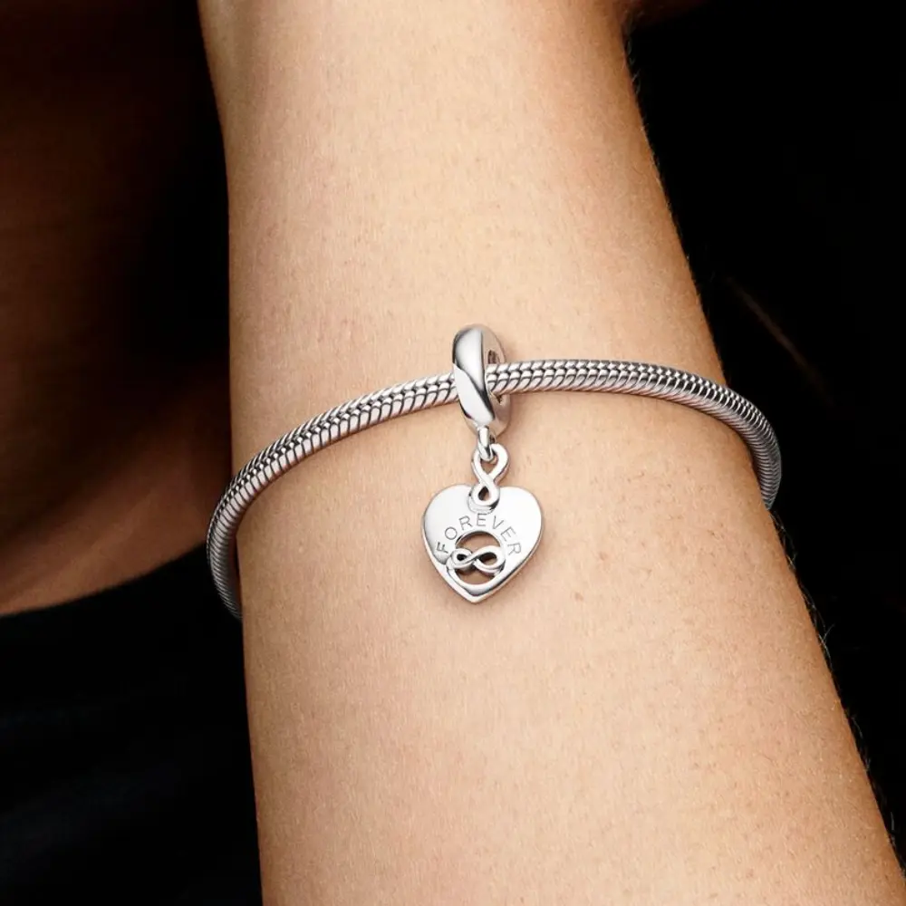 CHARM PANDORA COLGANTE CORAZON INFINITO FOREVER FRIENDS .925 - Image 2