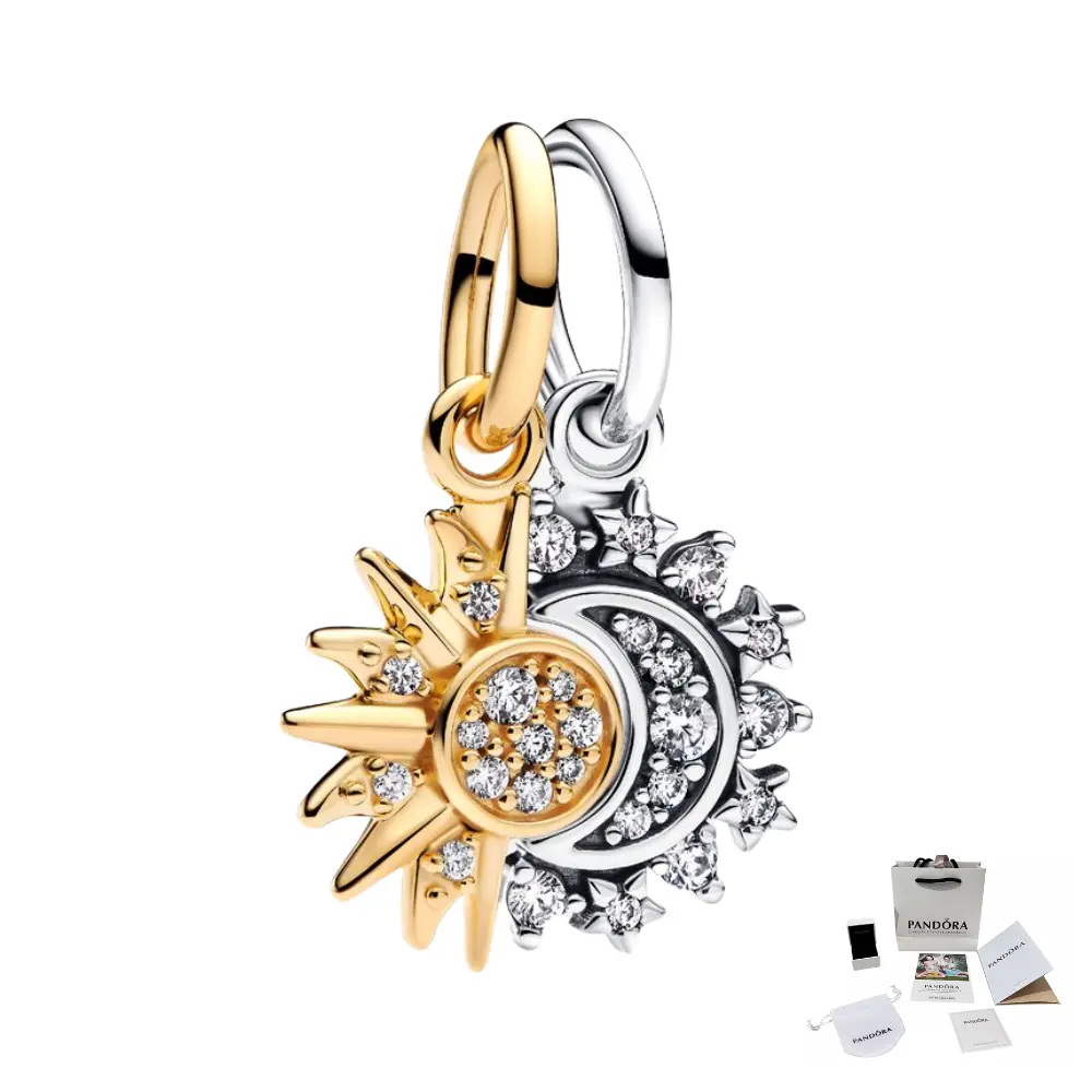 CHARM PANDORA COLGANTE DIVISIBLE SOL Y LUNA .925