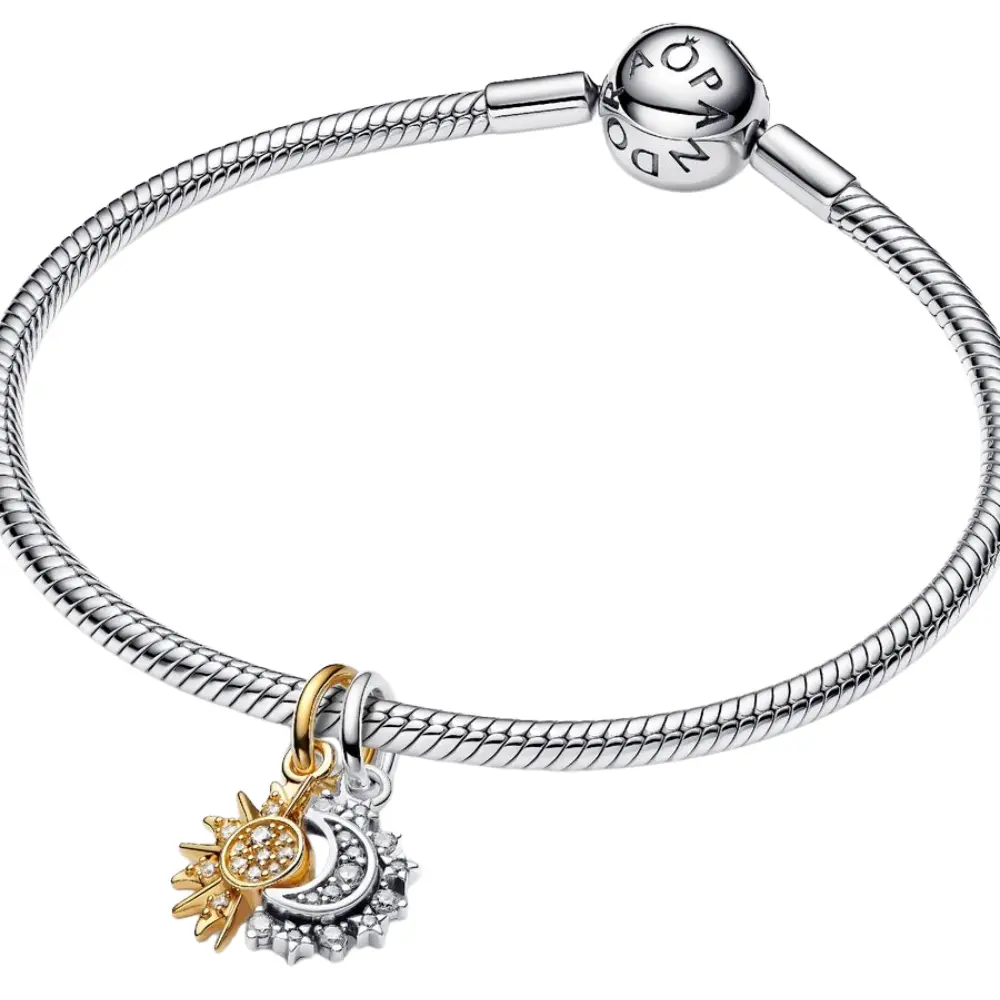 CHARM PANDORA COLGANTE DIVISIBLE SOL Y LUNA .925 - Image 3