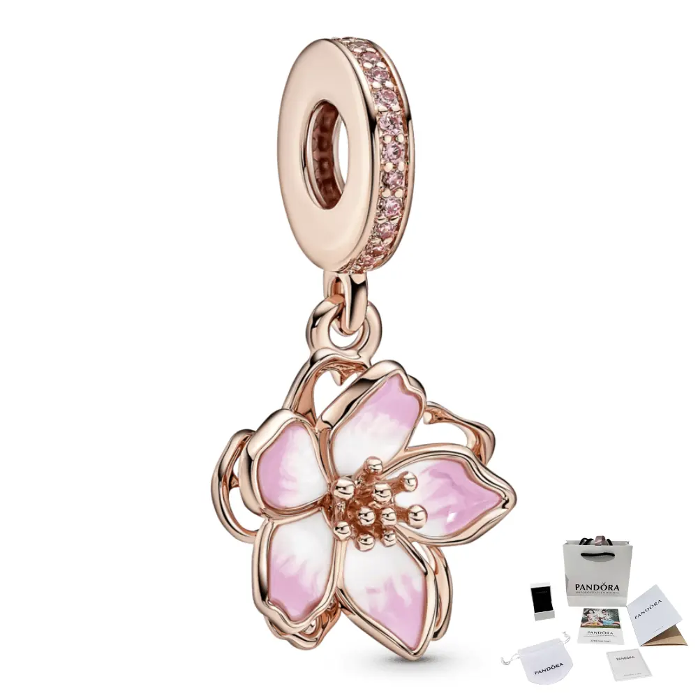 CHARM PANDORA COLGANTE FLOR CEREZO ORO ROSA 14K