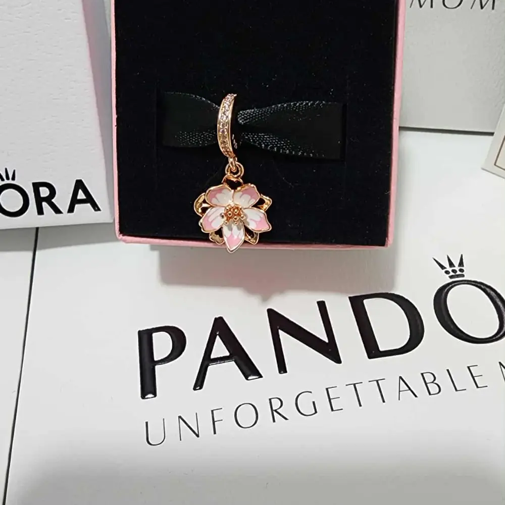 CHARM PANDORA COLGANTE FLOR CEREZO ORO ROSA 14K - Image 2