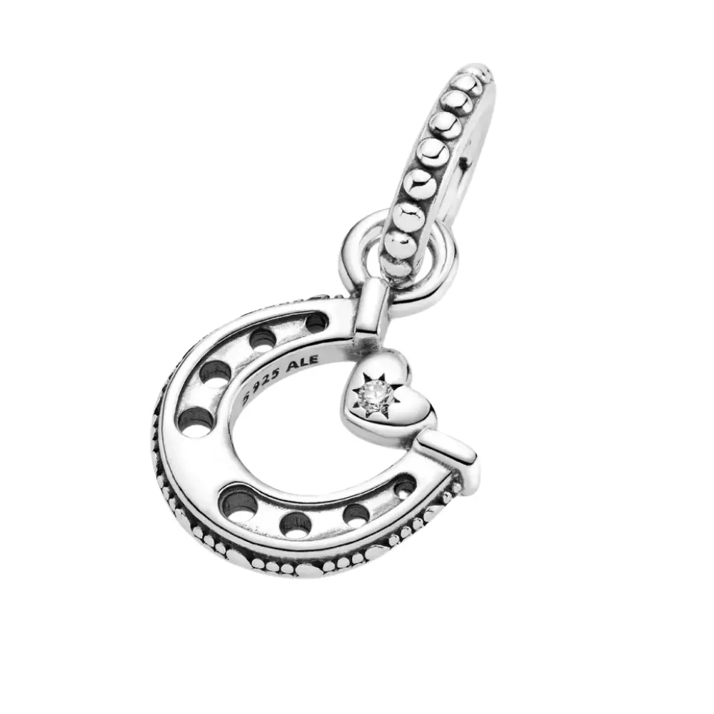 CHARM PANDORA COLGANTE HERRADURA CORAZON BUENA SUERTE .925 - Image 3
