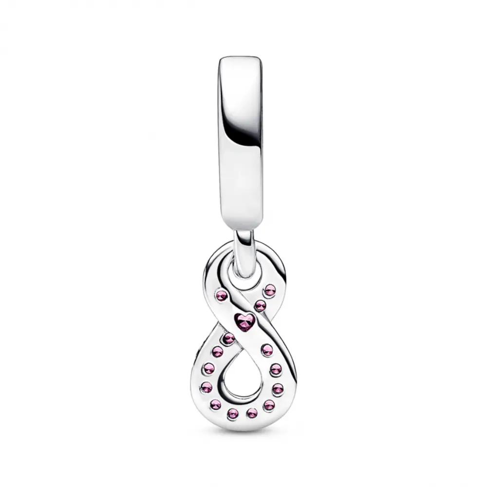 CHARM PANDORA COLGANTE INFINITO BRILLANTE ROSA PLATA .925 - Image 2