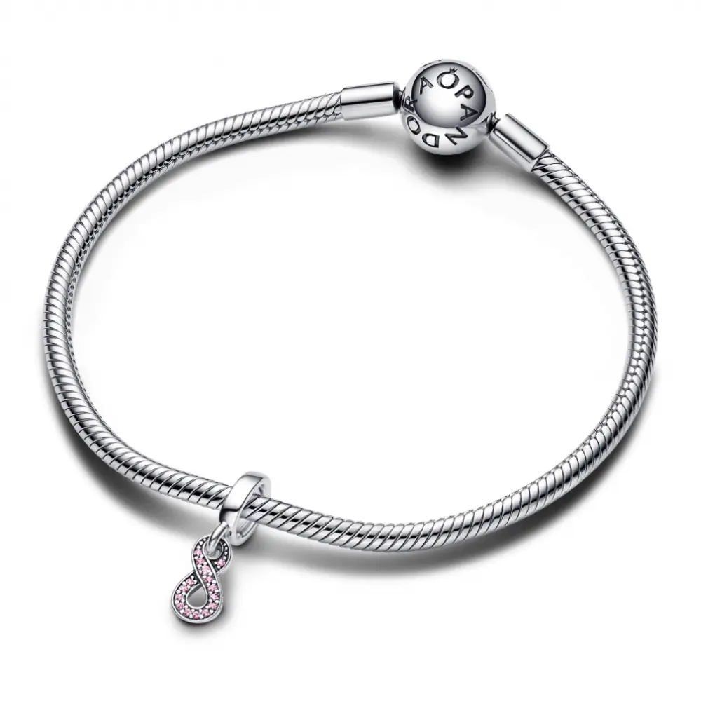 CHARM PANDORA COLGANTE INFINITO BRILLANTE ROSA PLATA .925 - Image 3