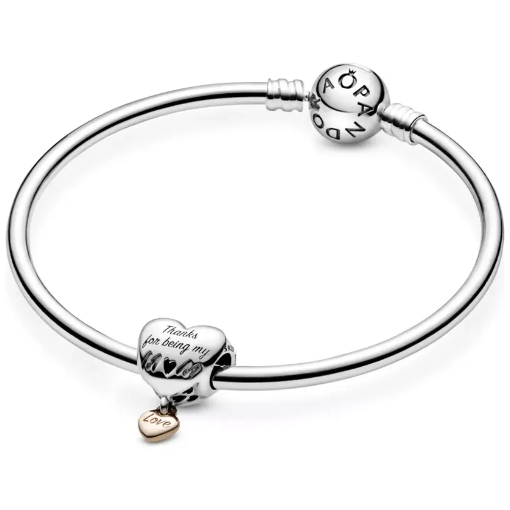 CHARM PANDORA CORAZON THANK YOU FOR BEING MY MOM GRACIAS POR SER MI MAMA - Image 4