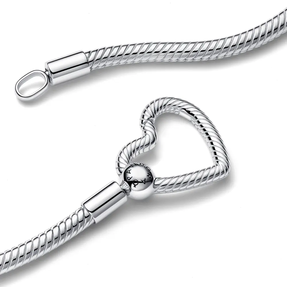 COLLAR CADENA DE SERPIENTE CORAZON PANDORA PARA CHARMS PLATA 925 - Image 5