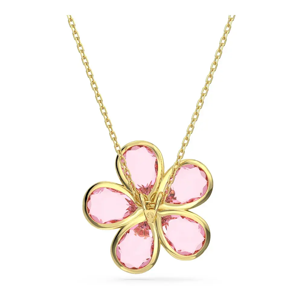 COLLAR COLGANTE SWAROVSKI FLORERE FLOR ROSA ORO CRISTALES + KIT DE REGALO - Image 8