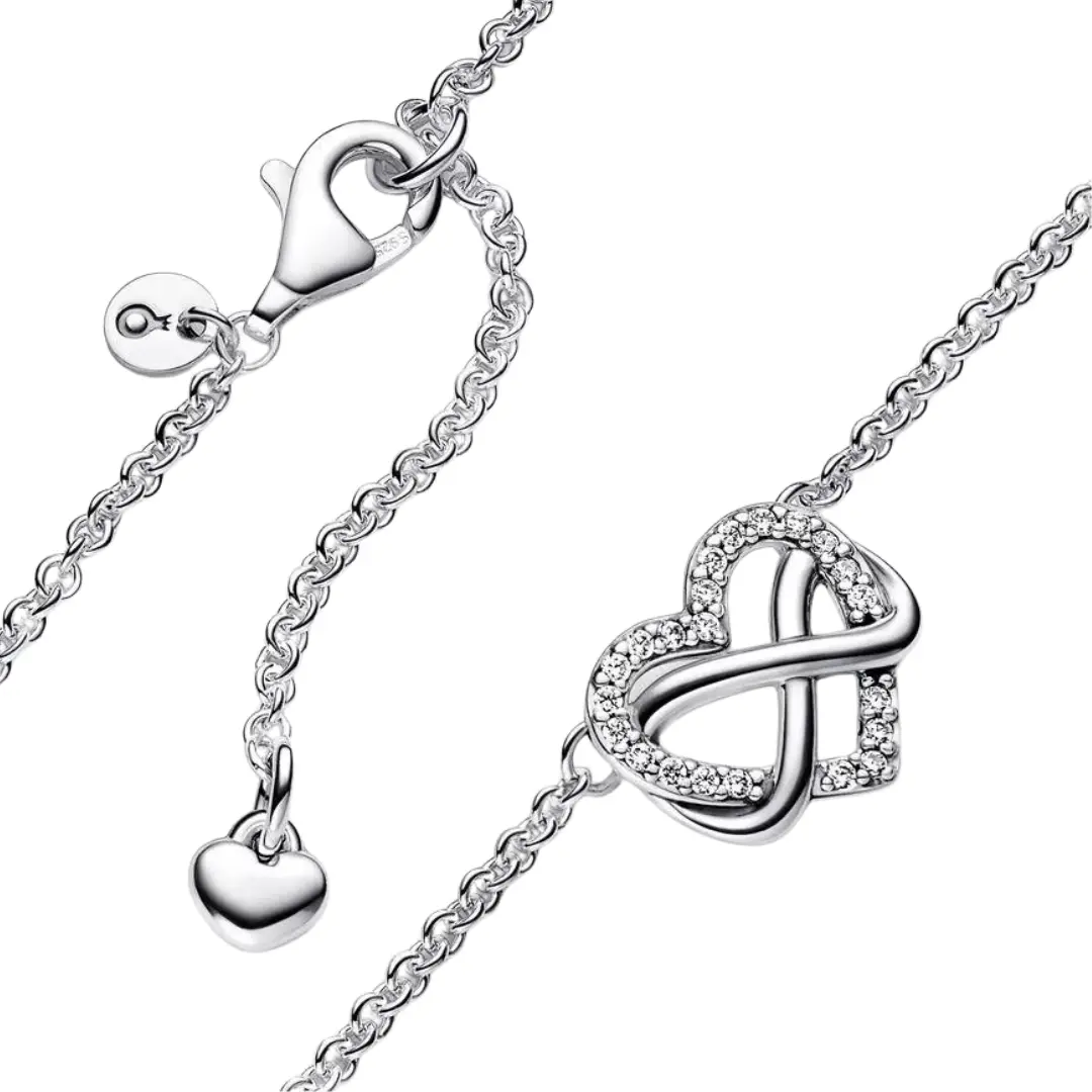 COLLAR CORAZON INFINITO PANDORA PLATA .925 + KIT DE REGALO - Image 4