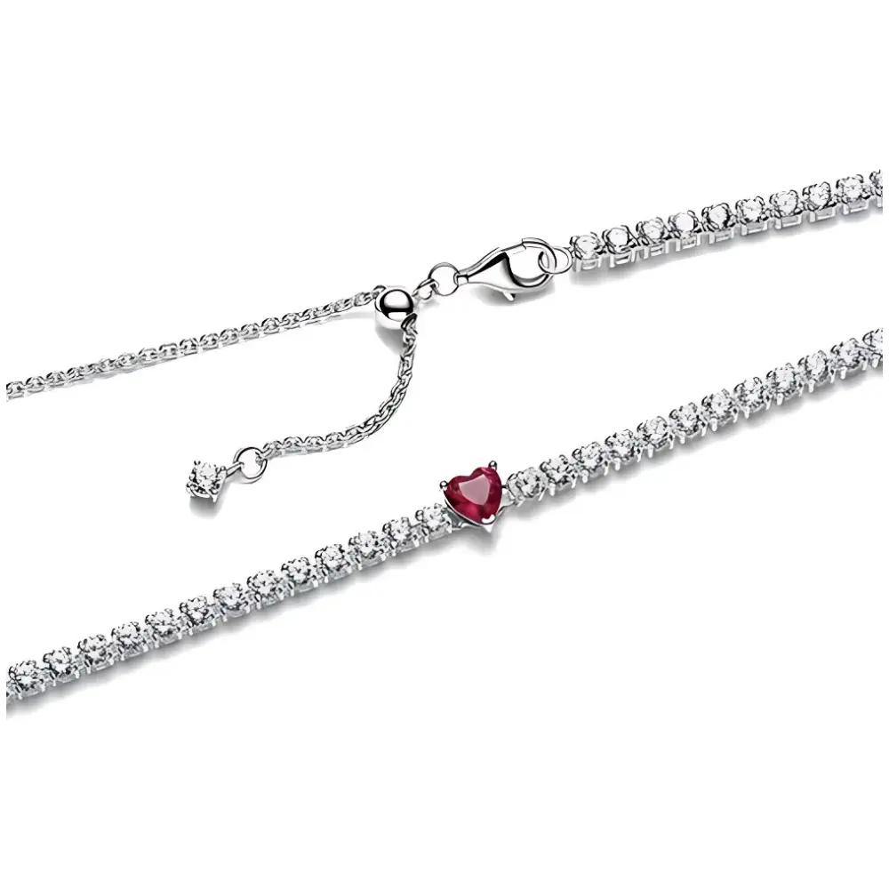 COLLAR CORAZON ROJO AMOR PANDORA PLATA 925 + KIT DE REGALO - Image 4