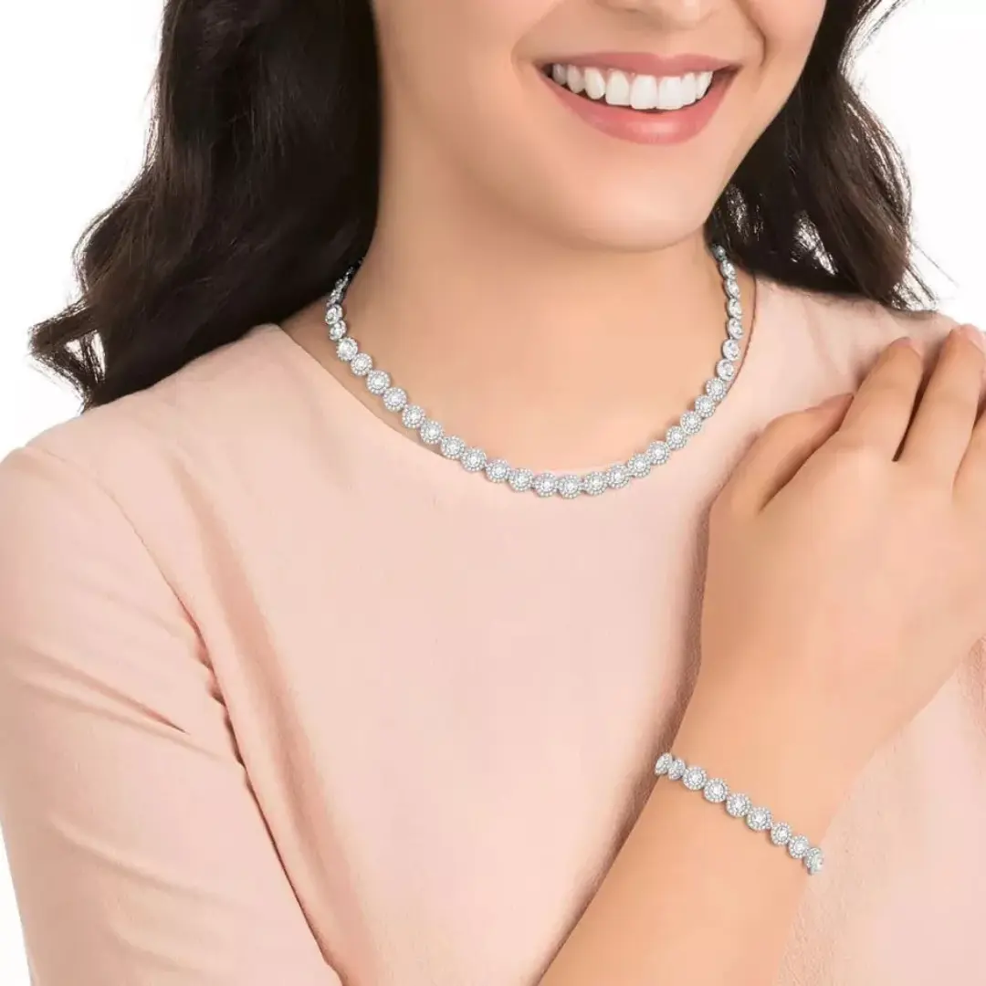 SET CONJUNTO COLLAR + PULSERA + ARETES SWAROVSKI ANGELIC HALO - Image 15