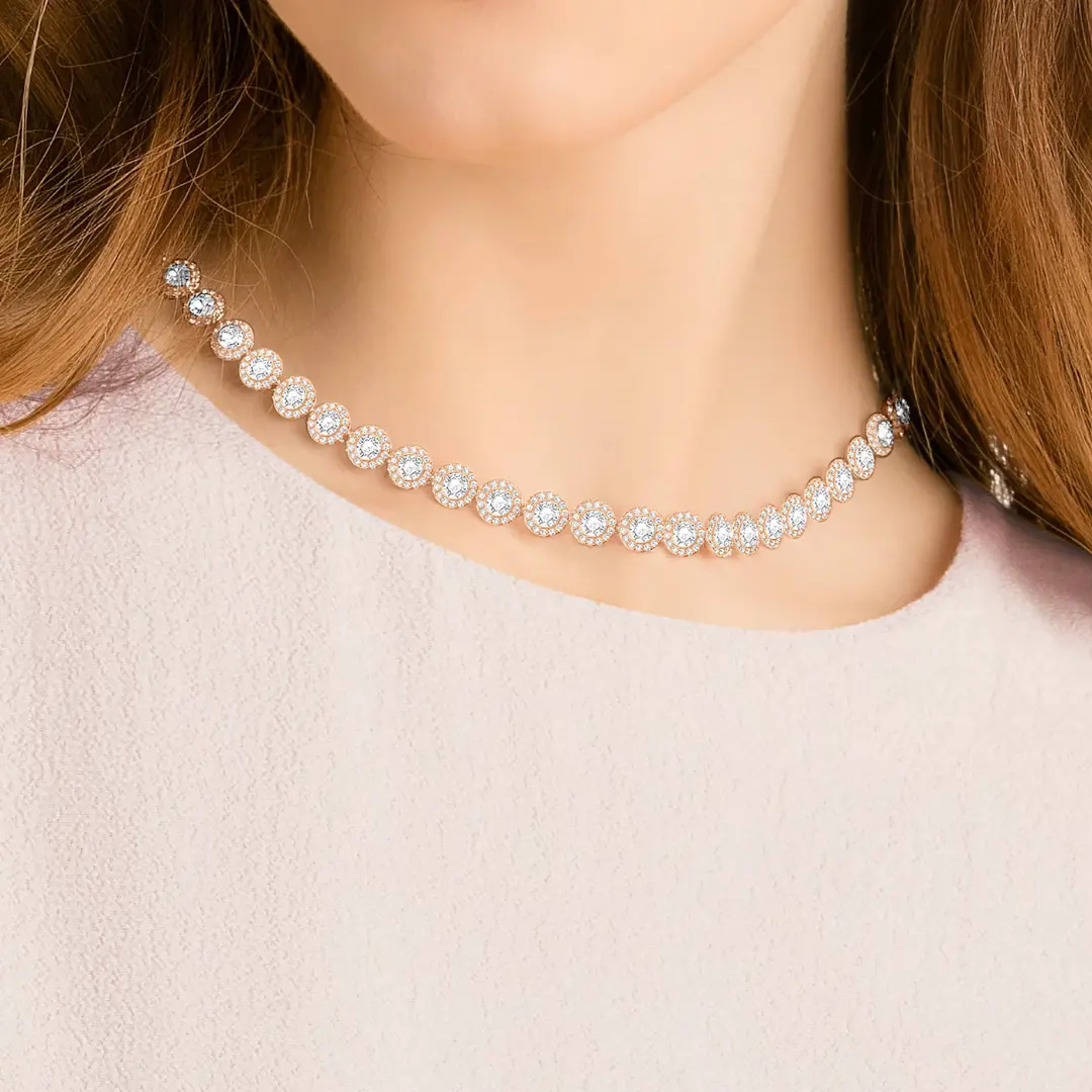COLLAR CRISTAL SWAROVSKI ANGELIC HALO ORO ROSA 14K + KIT DE REGALO - Image 6