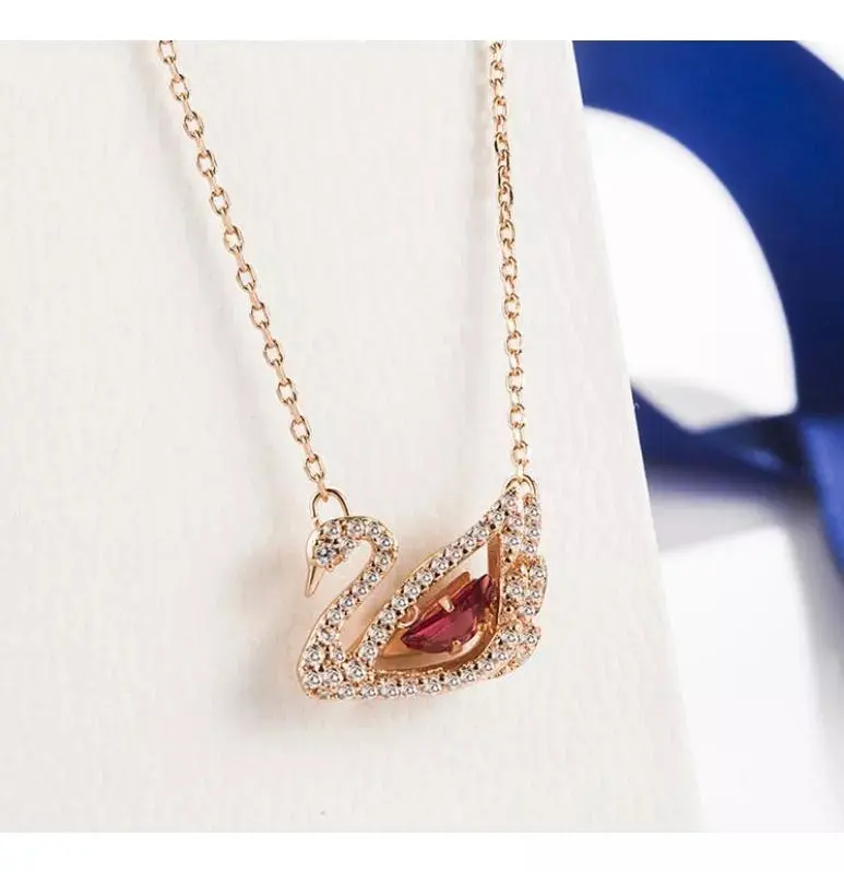COLLAR DANCING SWAN SWAROVSKI ORO ROSA RODIO + KIT DE REGALO - Image 3